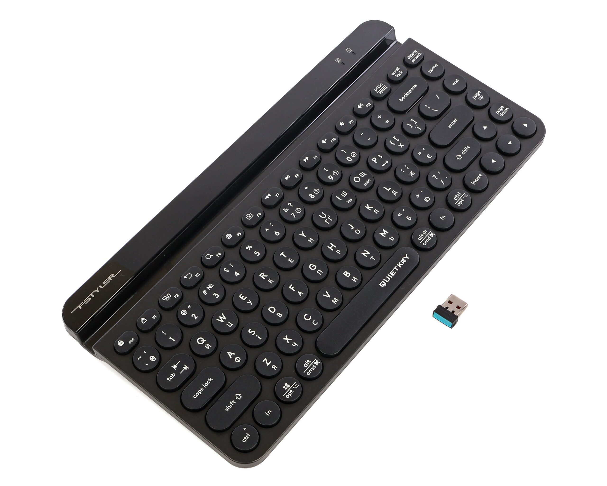Клавіатура бездротова Fstyler, Bluetooth / 2.4 ГГц, чорний A4Tech — фото 4
