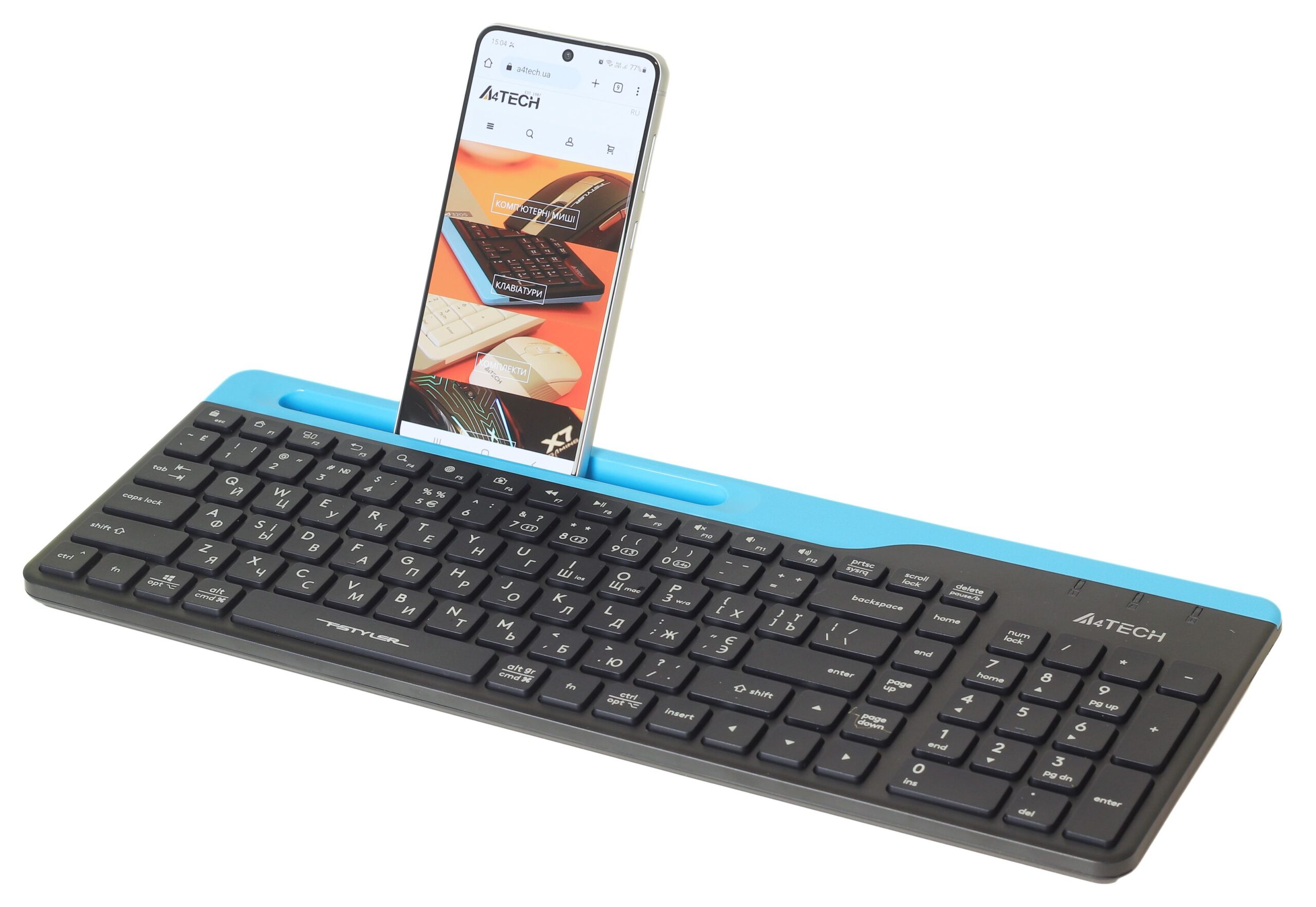 Клавіатура бездротова Fstyler, Bluetooth / 2.4 ГГц, чорний A4Tech — фото 5