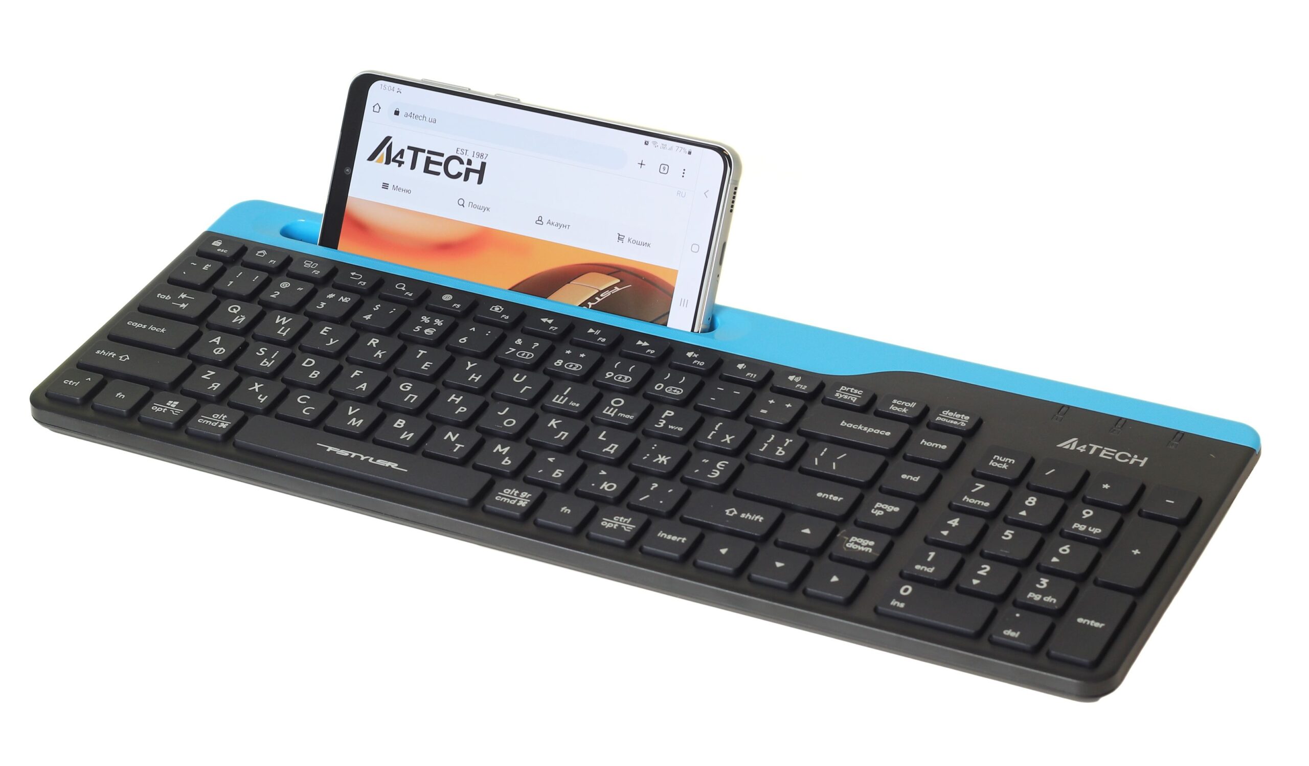 Клавіатура бездротова Fstyler, Bluetooth / 2.4 ГГц, чорний A4Tech — фото 6
