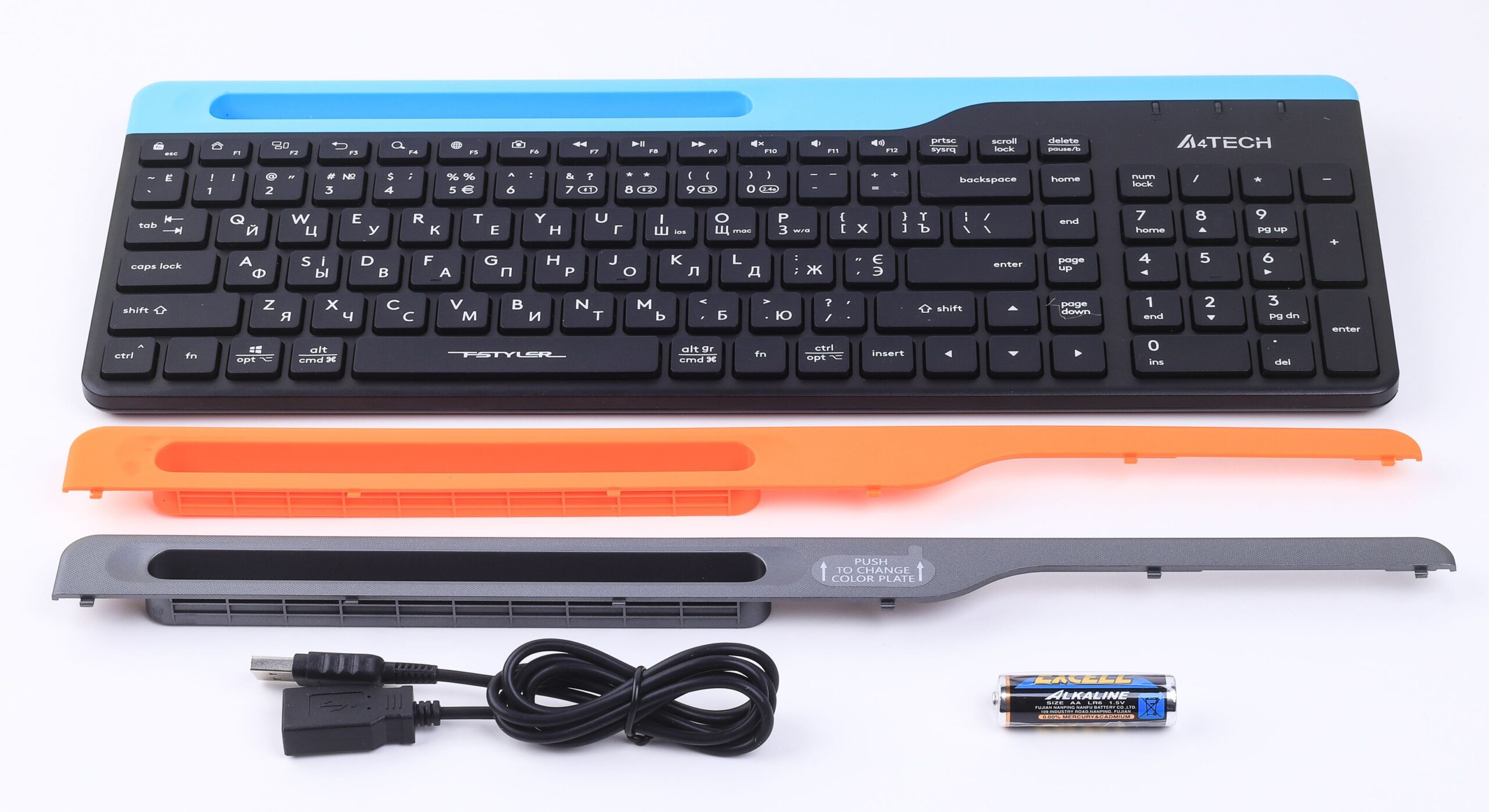 Клавіатура бездротова Fstyler, Bluetooth / 2.4 ГГц, чорний A4Tech — фото 7