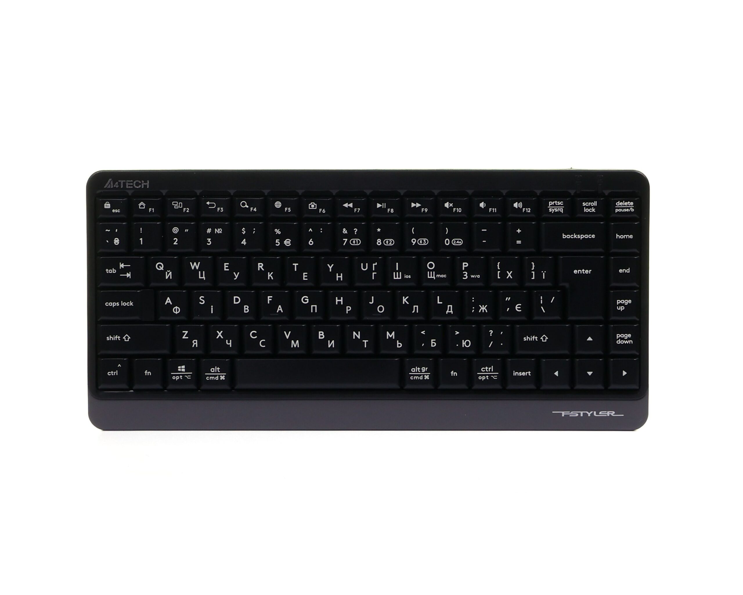 Клавіатура бездротова Fstyler, Bluetooth / 2.4 ГГц, сірий A4Tech FBK11