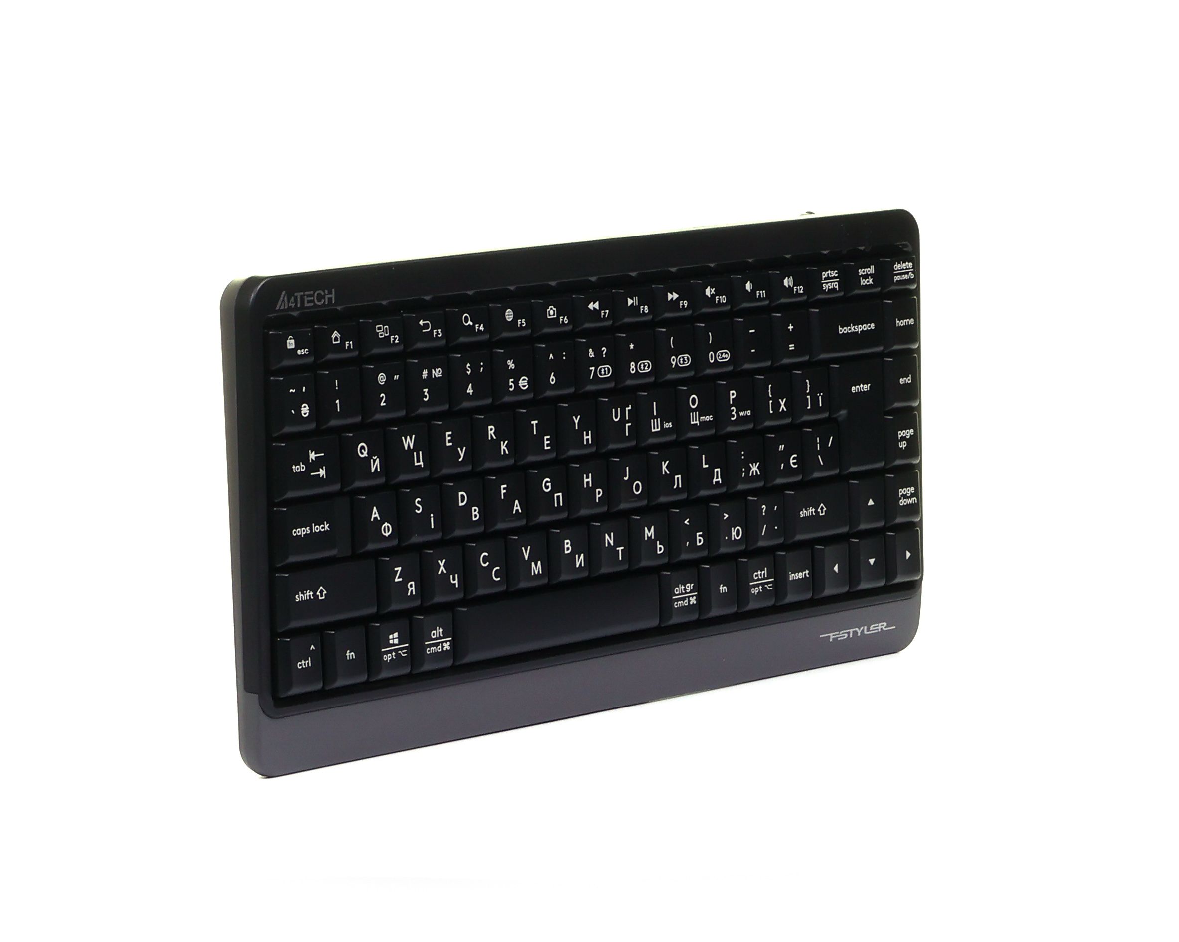 Клавіатура бездротова Fstyler, Bluetooth / 2.4 ГГц, сірий A4Tech FBK11 — фото 3