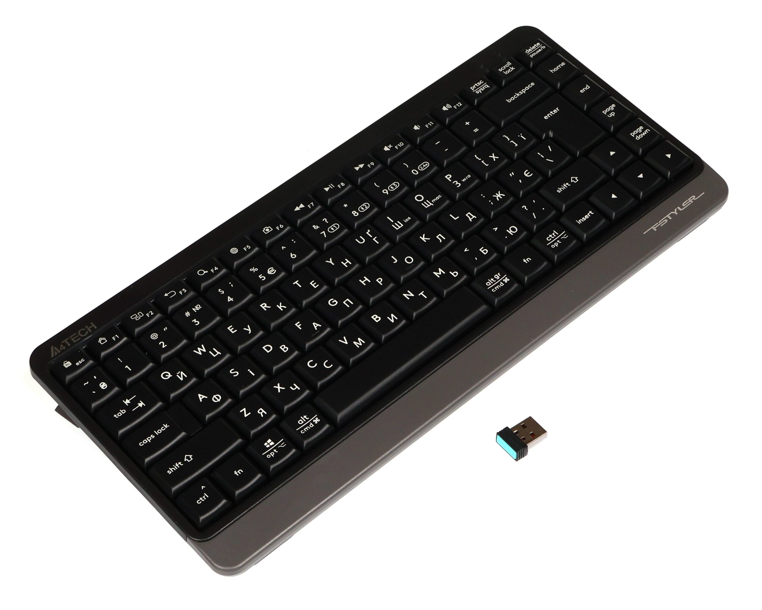 Клавіатура бездротова Fstyler, Bluetooth / 2.4 ГГц, сірий A4Tech FBK11 — фото 4
