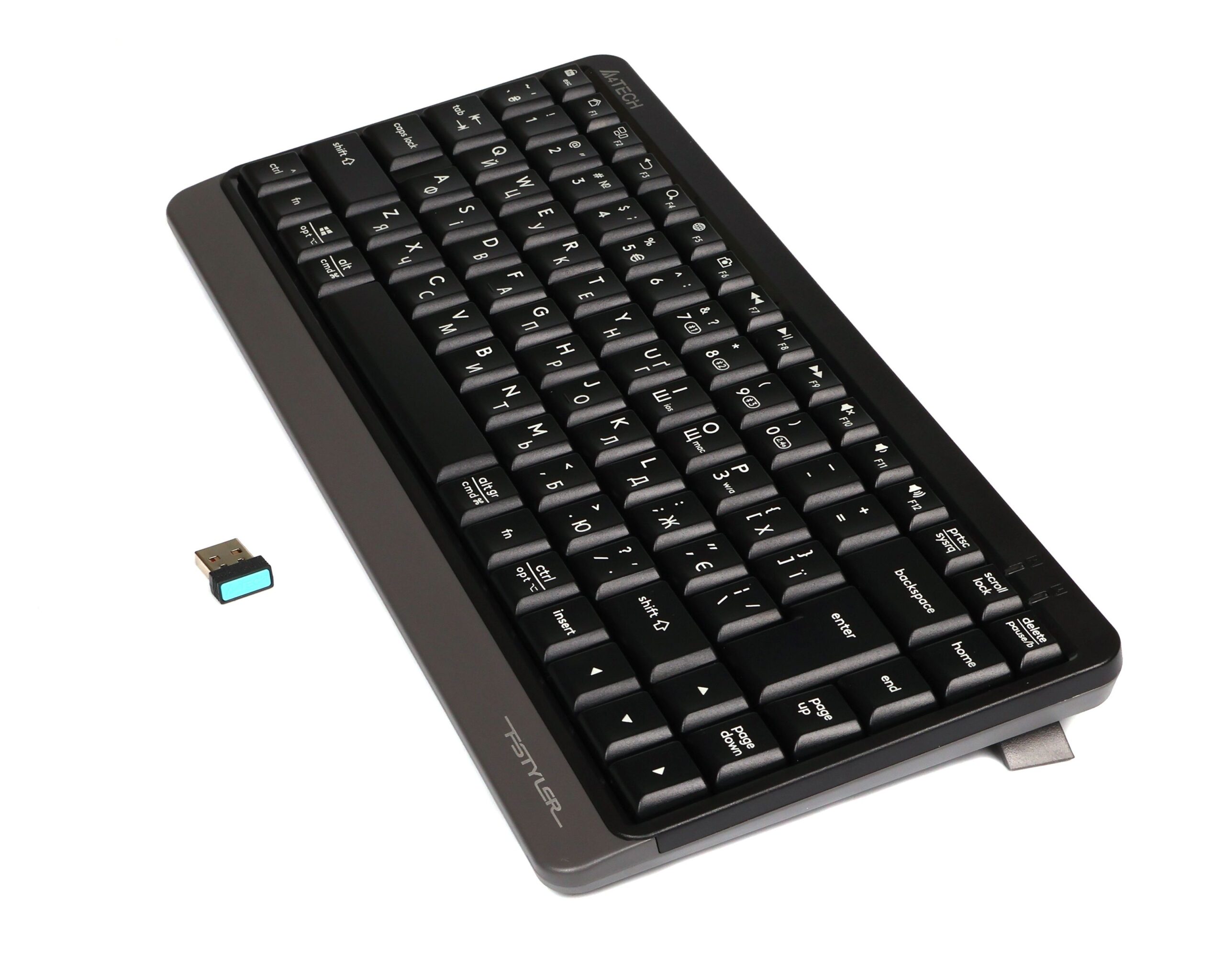 Клавіатура бездротова Fstyler, Bluetooth / 2.4 ГГц, сірий A4Tech FBK11 — фото 5