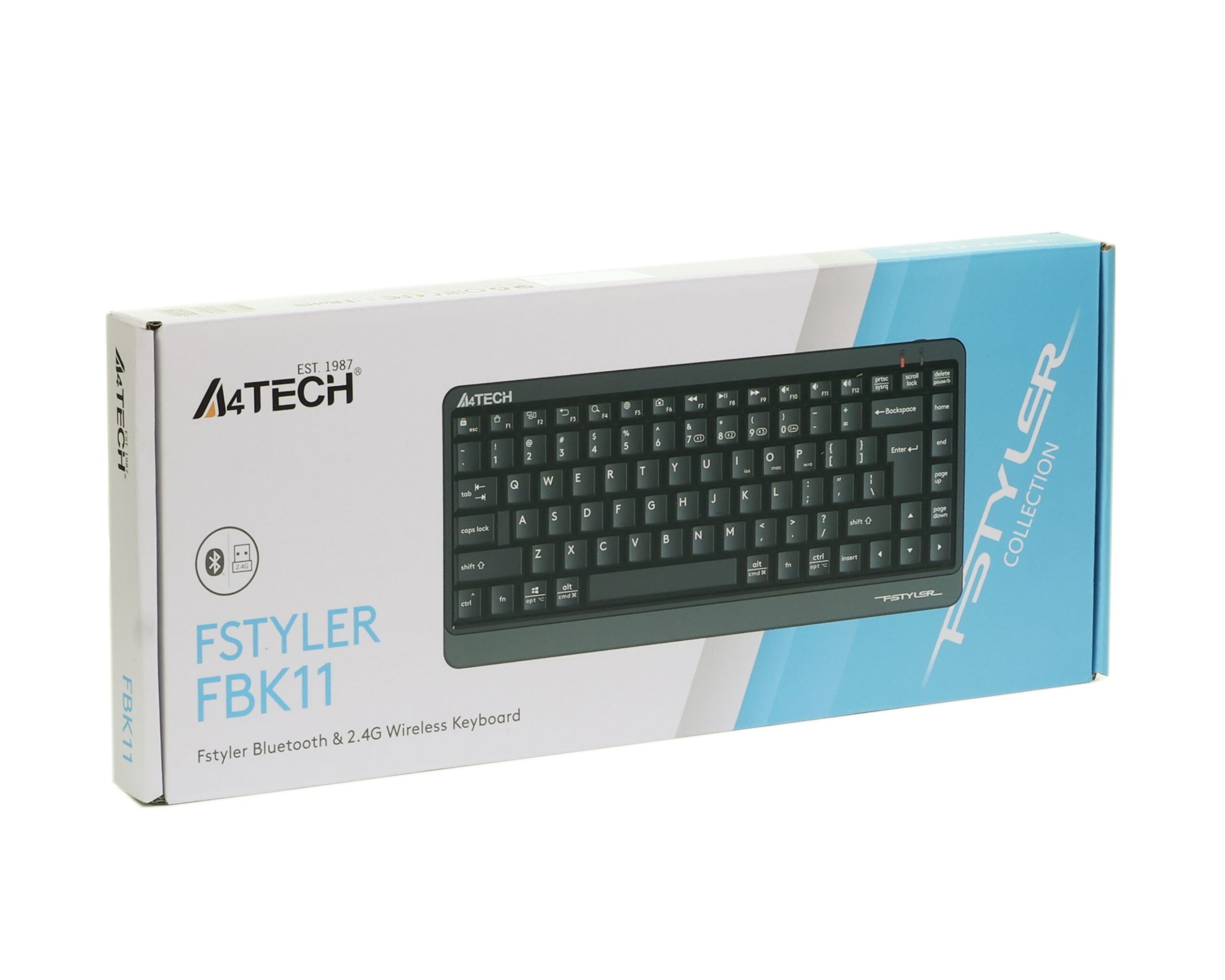Клавіатура бездротова Fstyler, Bluetooth / 2.4 ГГц, сірий A4Tech FBK11 — фото 7