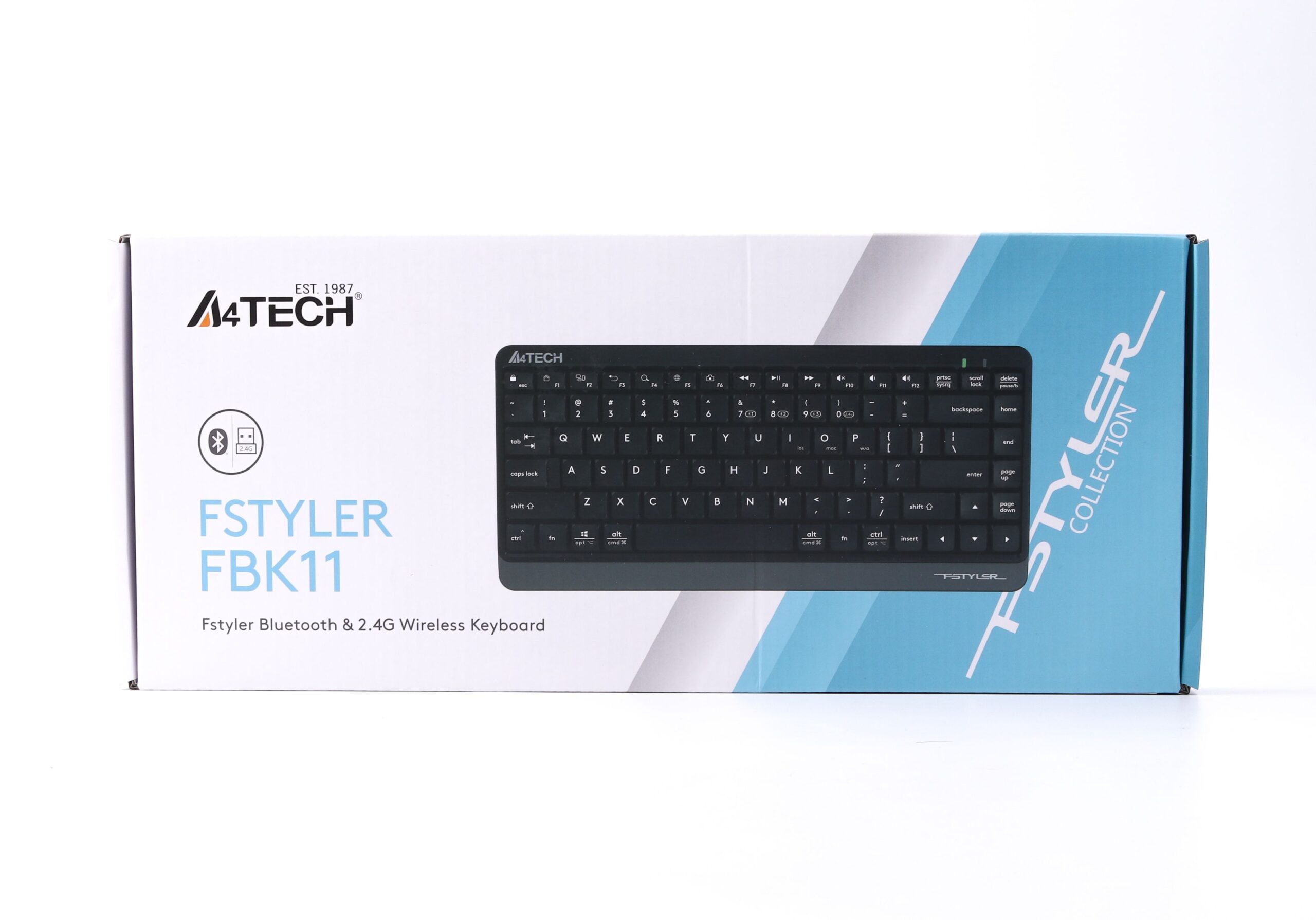 Клавіатура бездротова Fstyler, Bluetooth / 2.4 ГГц, сірий A4Tech FBK11 — фото 8