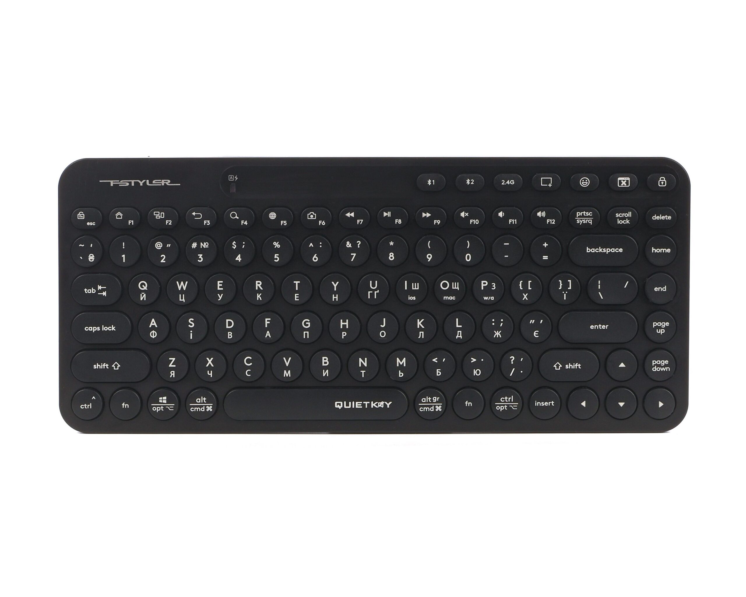 Клавіатура бездротова Fstyler, Bluetooth / 2.4 ГГц, з акумулятором