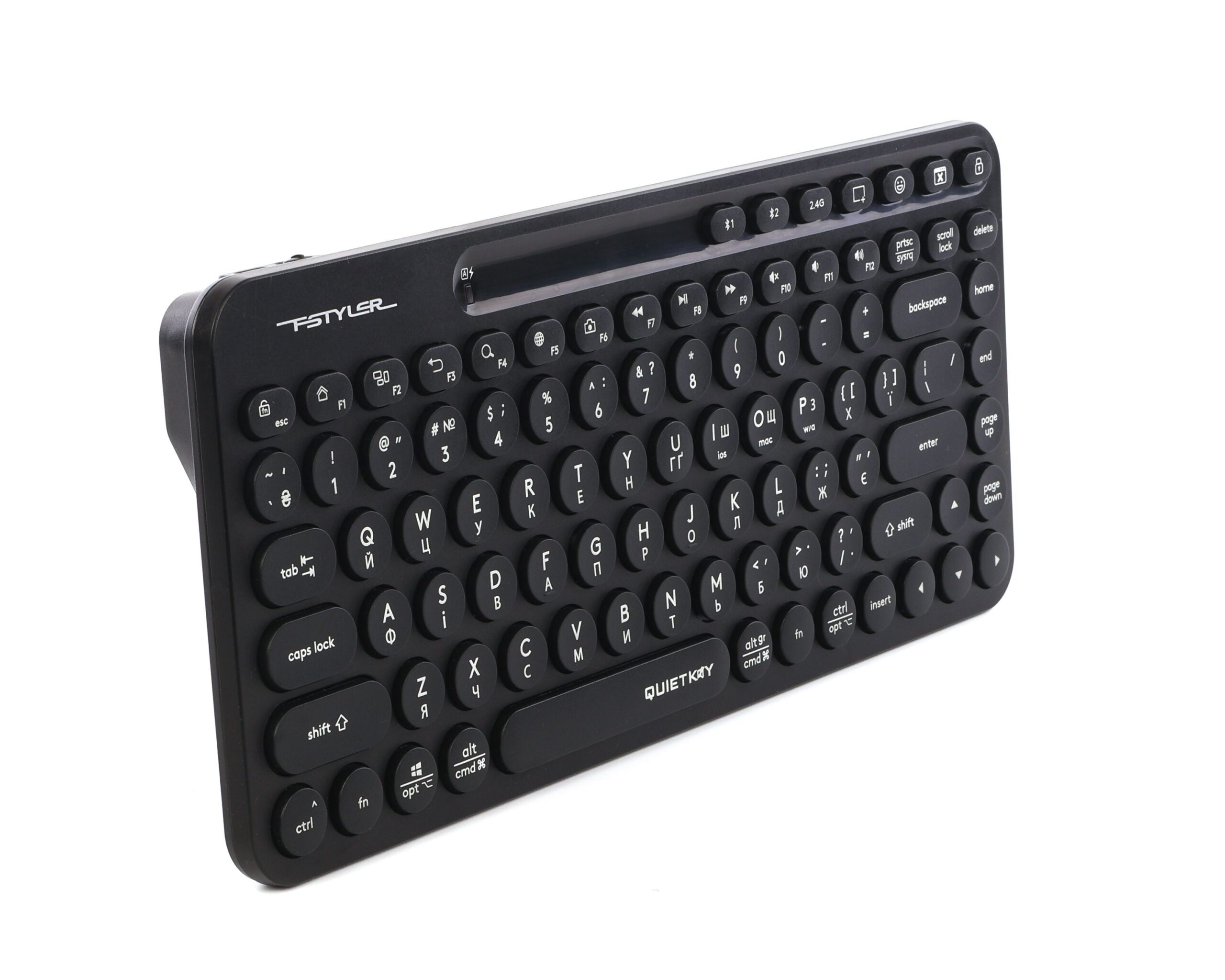 Клавіатура бездротова Fstyler, Bluetooth / 2.4 ГГц, з акумулятором — фото 3