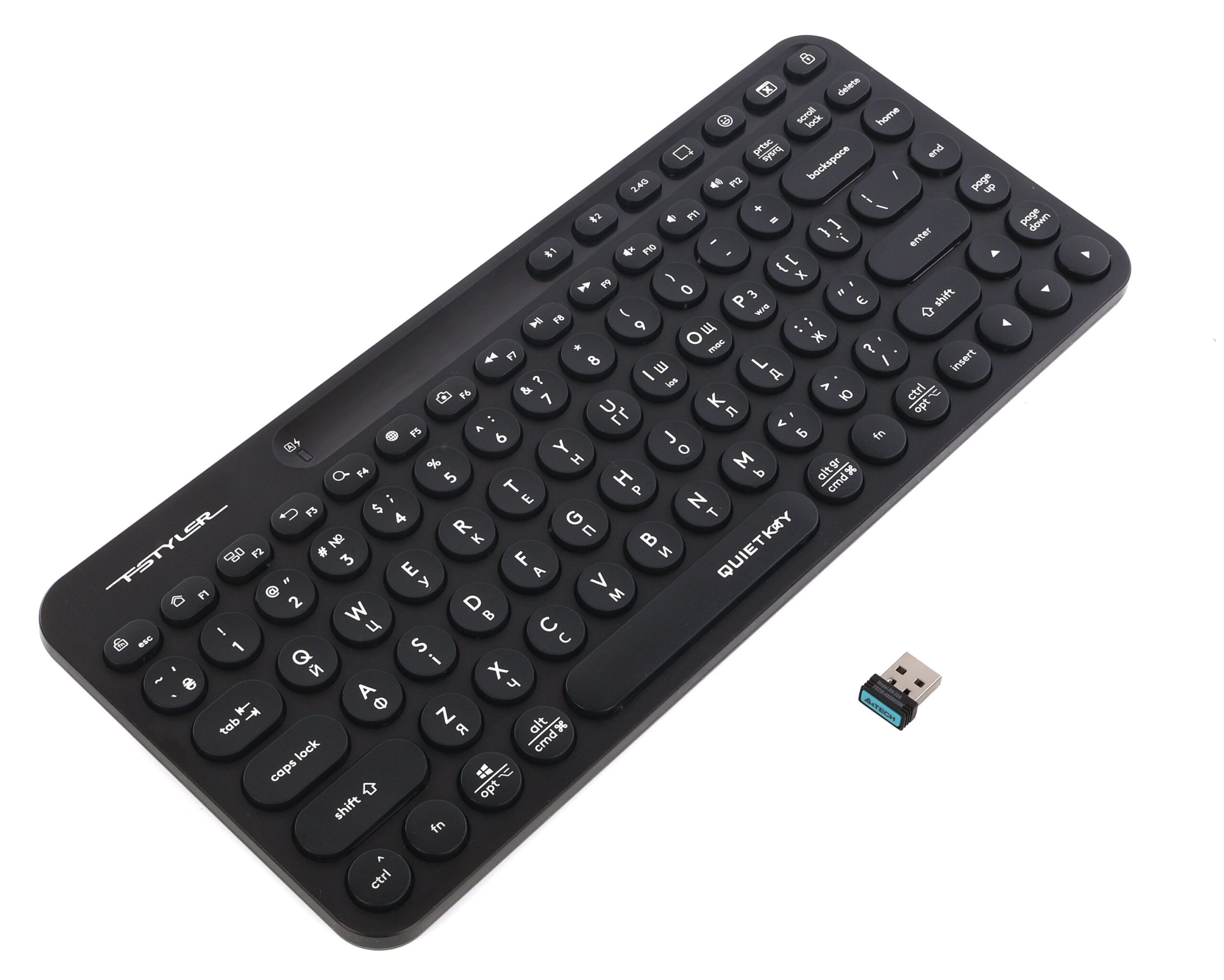 Клавіатура бездротова Fstyler, Bluetooth / 2.4 ГГц, з акумулятором — фото 4