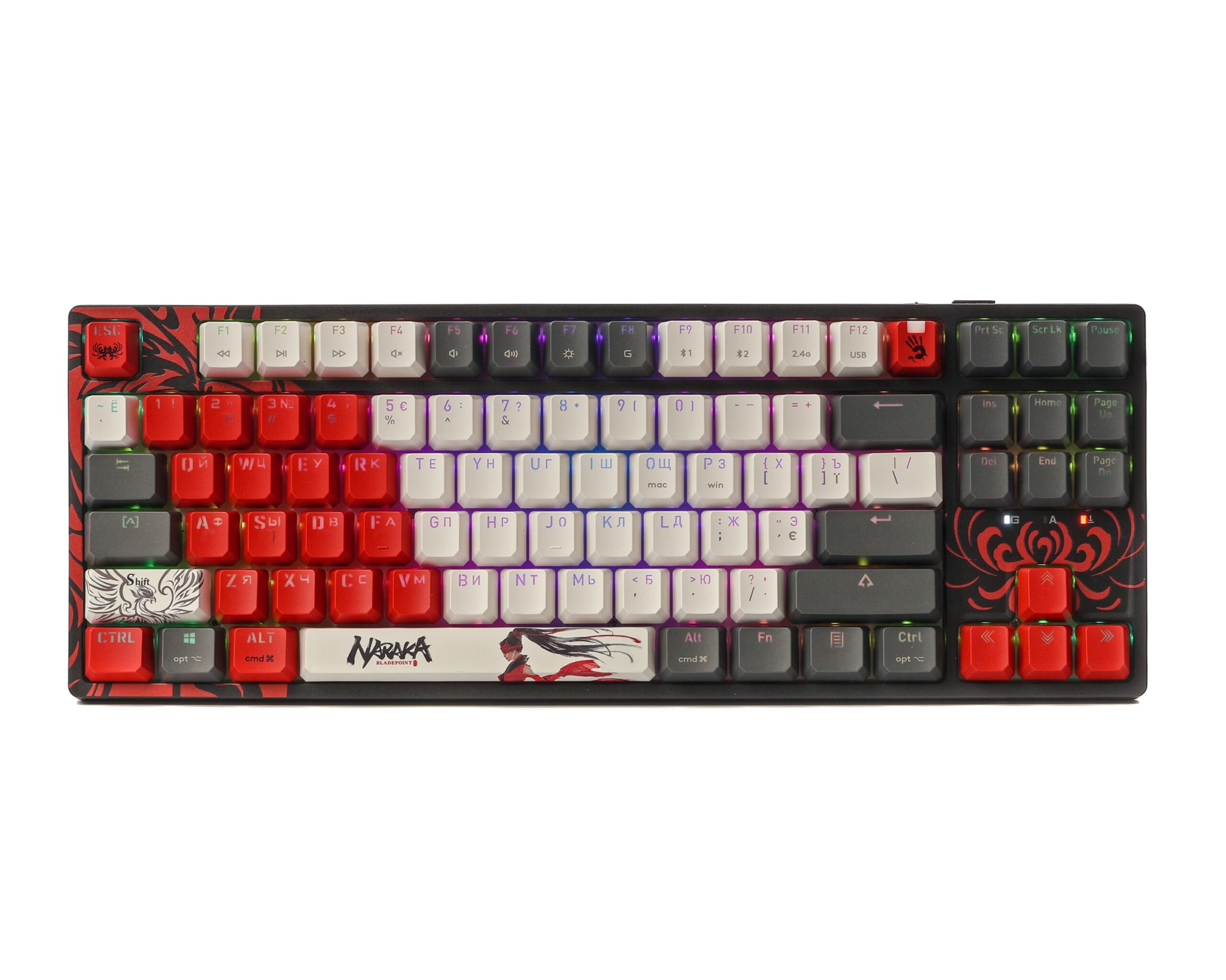 Клавіатура бездротова механічна ігрова, USB, RGB підсвічування, Blms