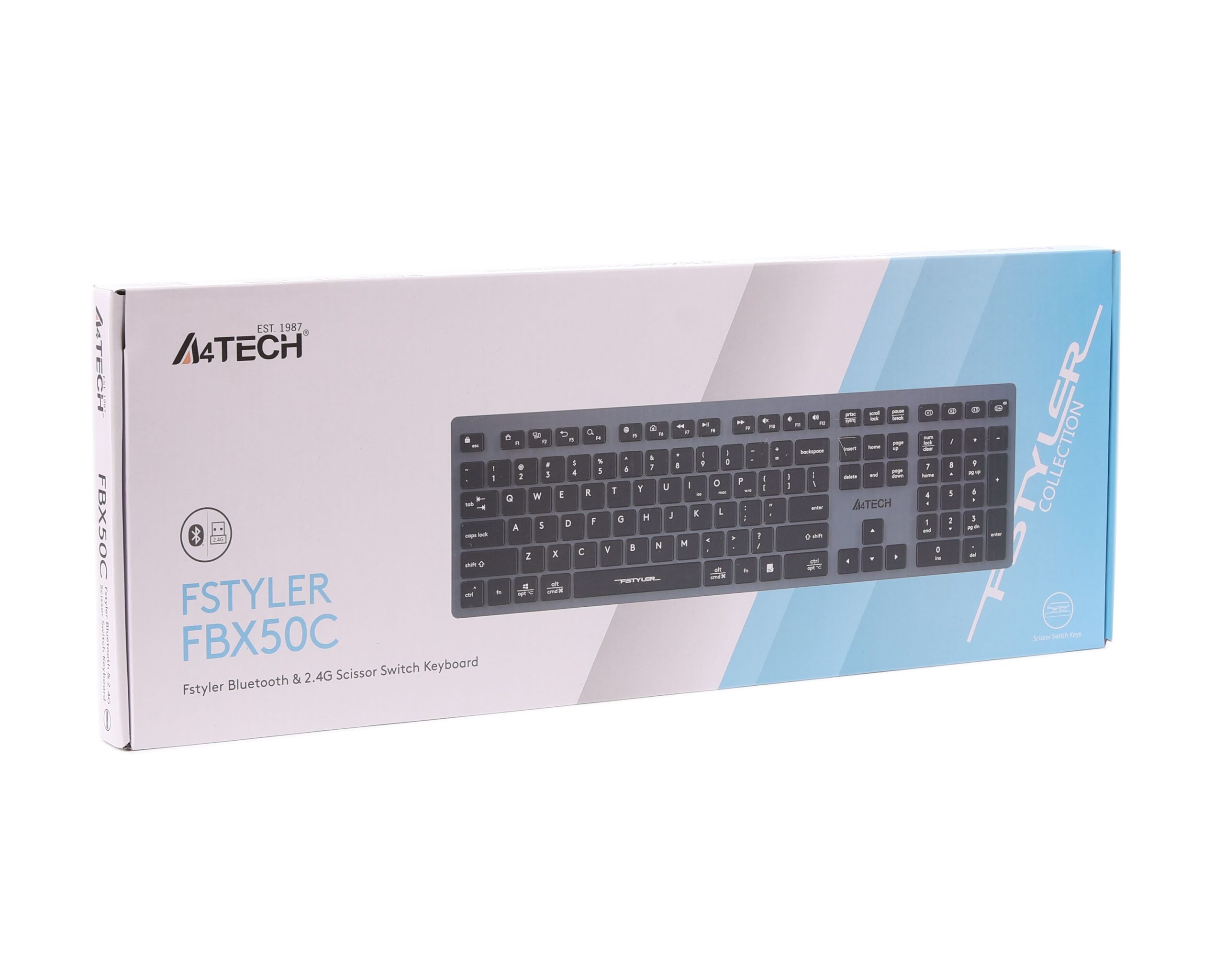 Клавіатура бездротова з ножичним перемикачем Fstyler, Bluetooth / 2.4 — фото 7