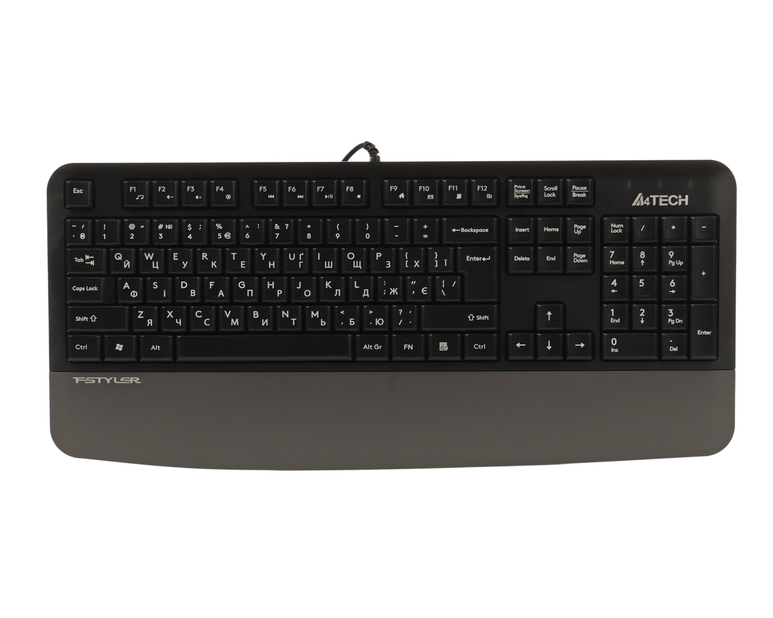 Клавіатура дротова Fstyler, USB A4Tech FK20 сірий