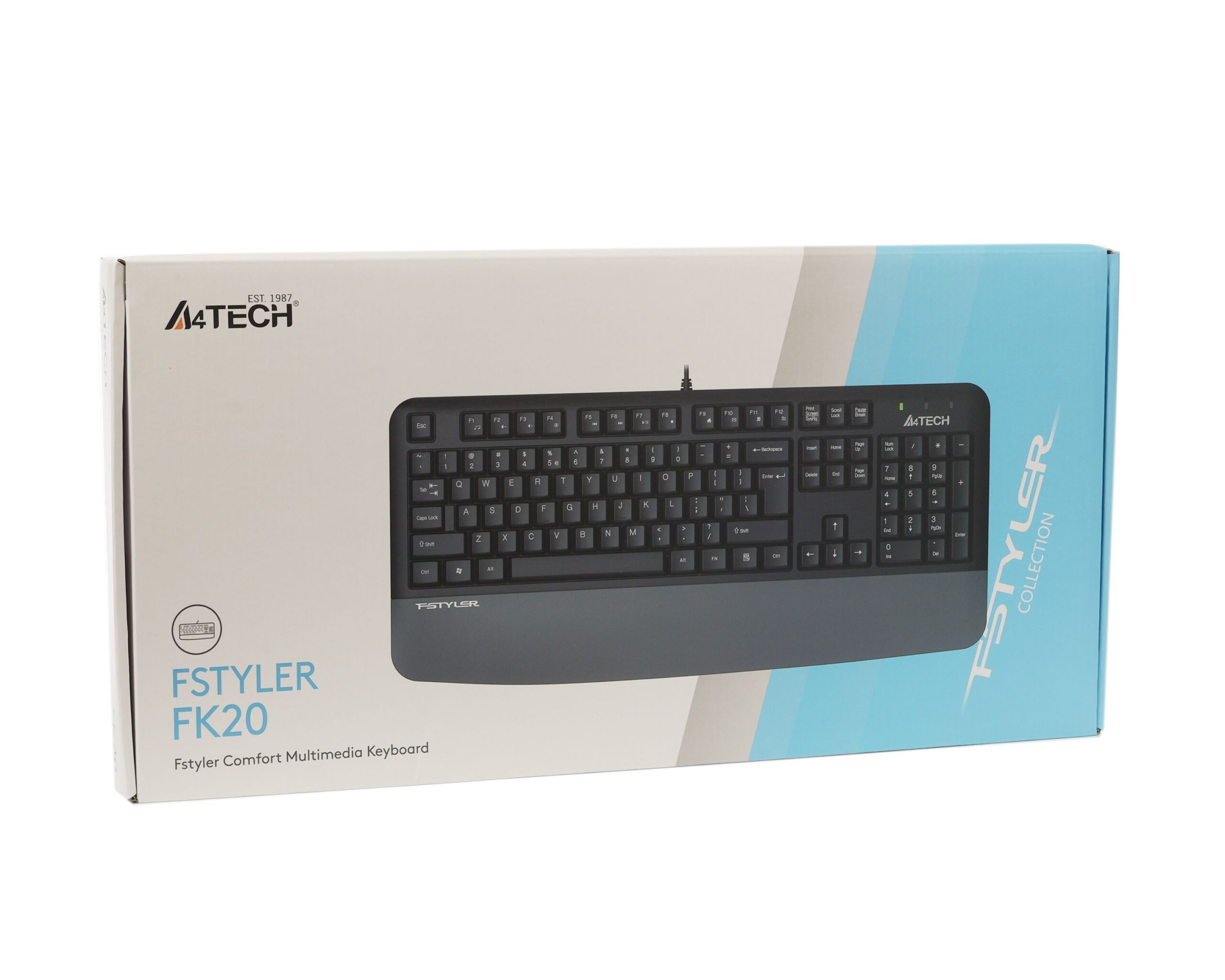 Клавіатура дротова Fstyler, USB A4Tech FK20 сірий — фото 4