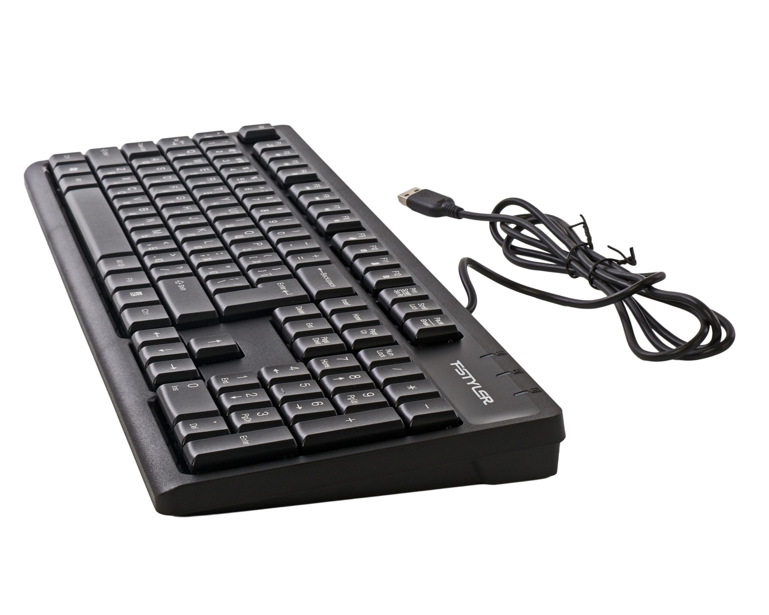 Клавіатура дротова Fstyler, вологозахист, USB A4Tech FK12 чорний — фото 5