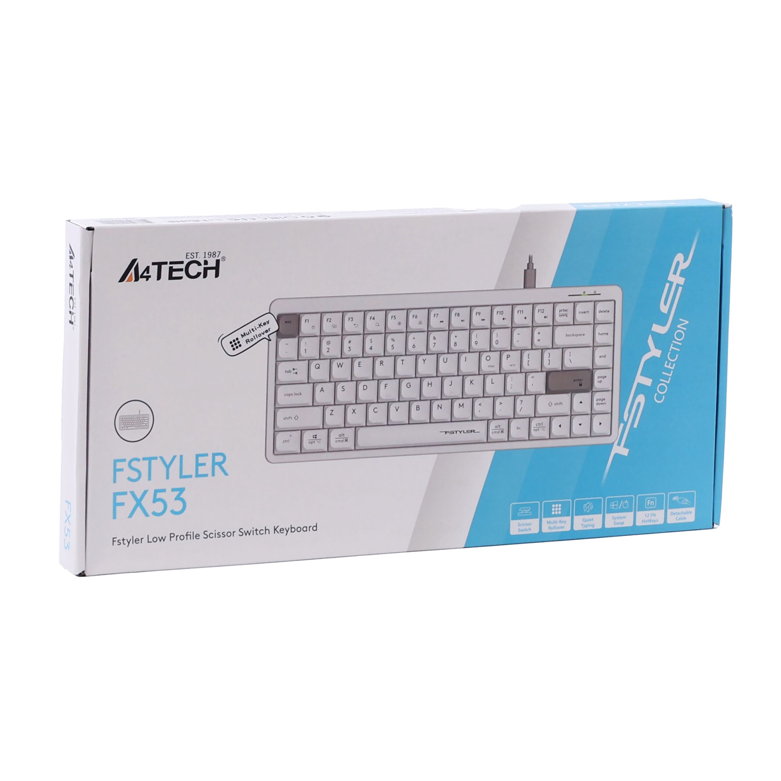 Клавіатура дротова з ножичним перемикачем Fstyler, USB A4Tech FX53 — фото 7