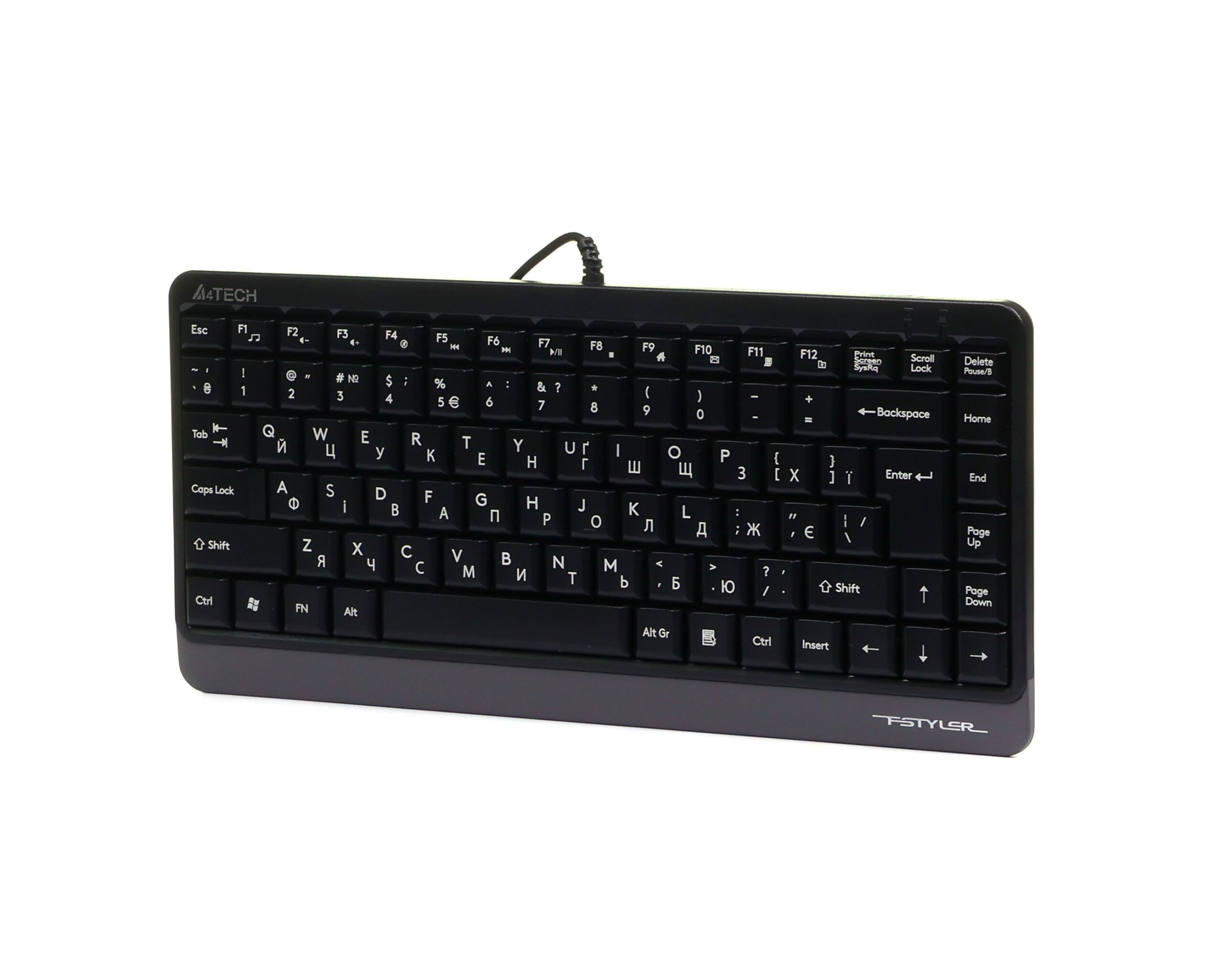 Клавіатура Fstyler Compact Size, USB A4Tech FK11 USB сірий — фото 2