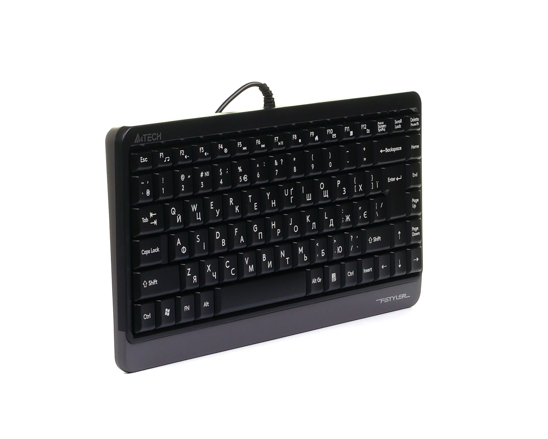 Клавіатура Fstyler Compact Size, USB A4Tech FK11 USB сірий — фото 3