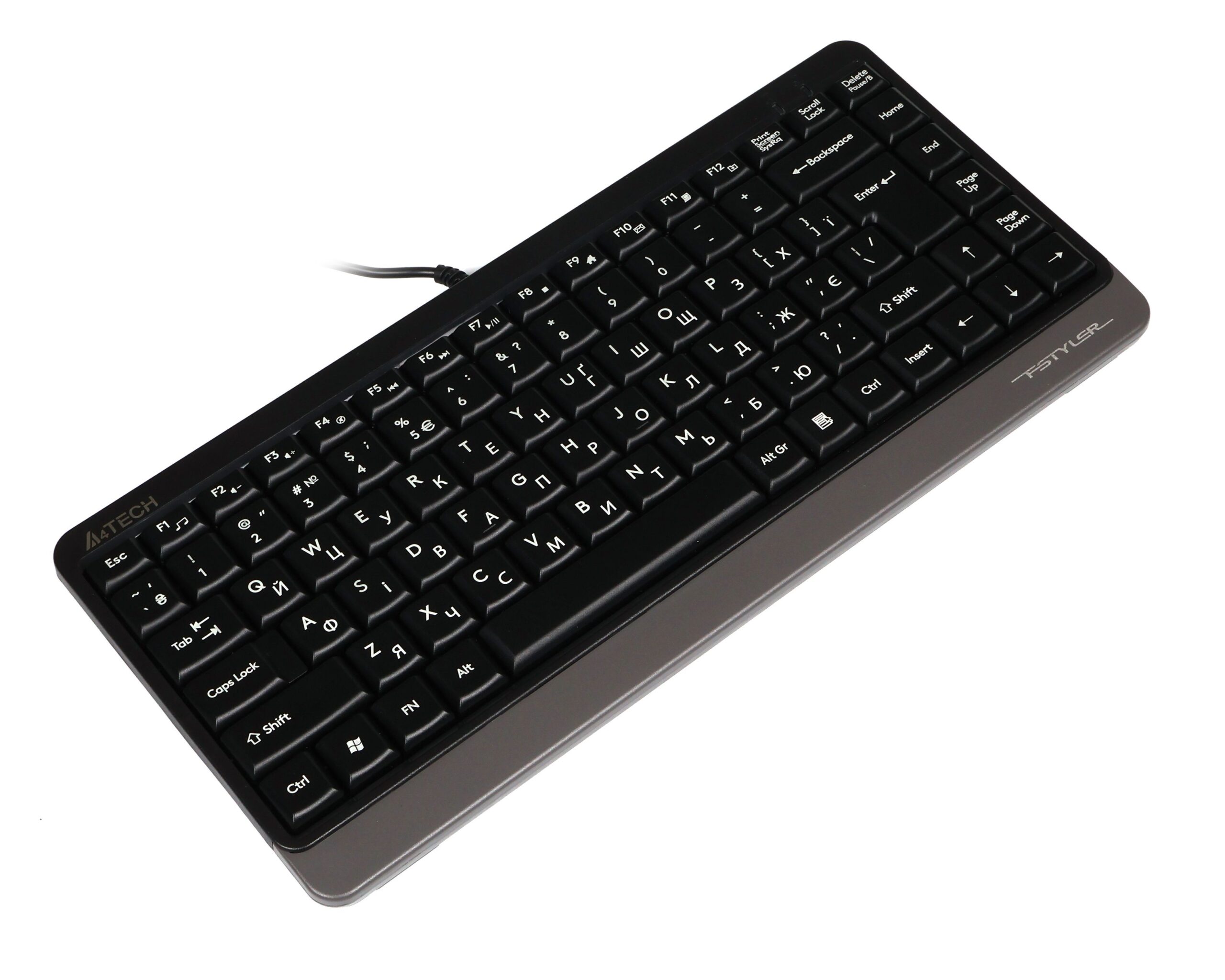 Клавіатура Fstyler Compact Size, USB A4Tech FK11 USB сірий — фото 4