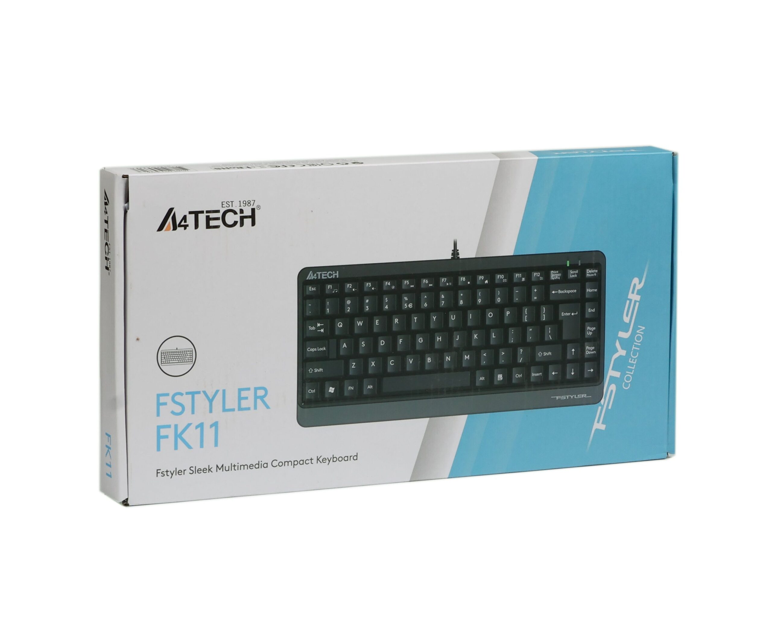 Клавіатура Fstyler Compact Size, USB A4Tech FK11 USB сірий — фото 7