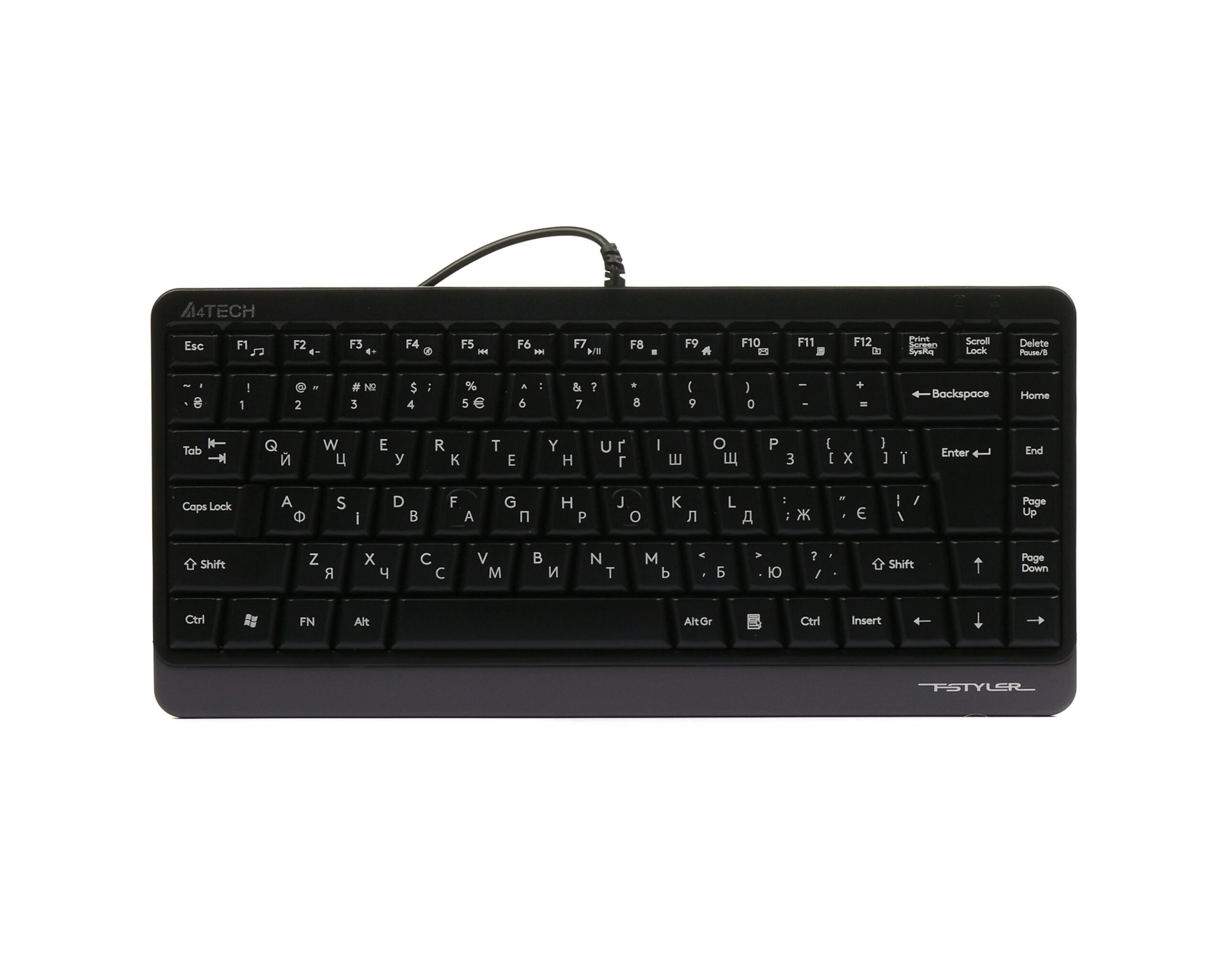 Клавіатура Fstyler Compact Size, USB A4Tech FKS11 USB сірий