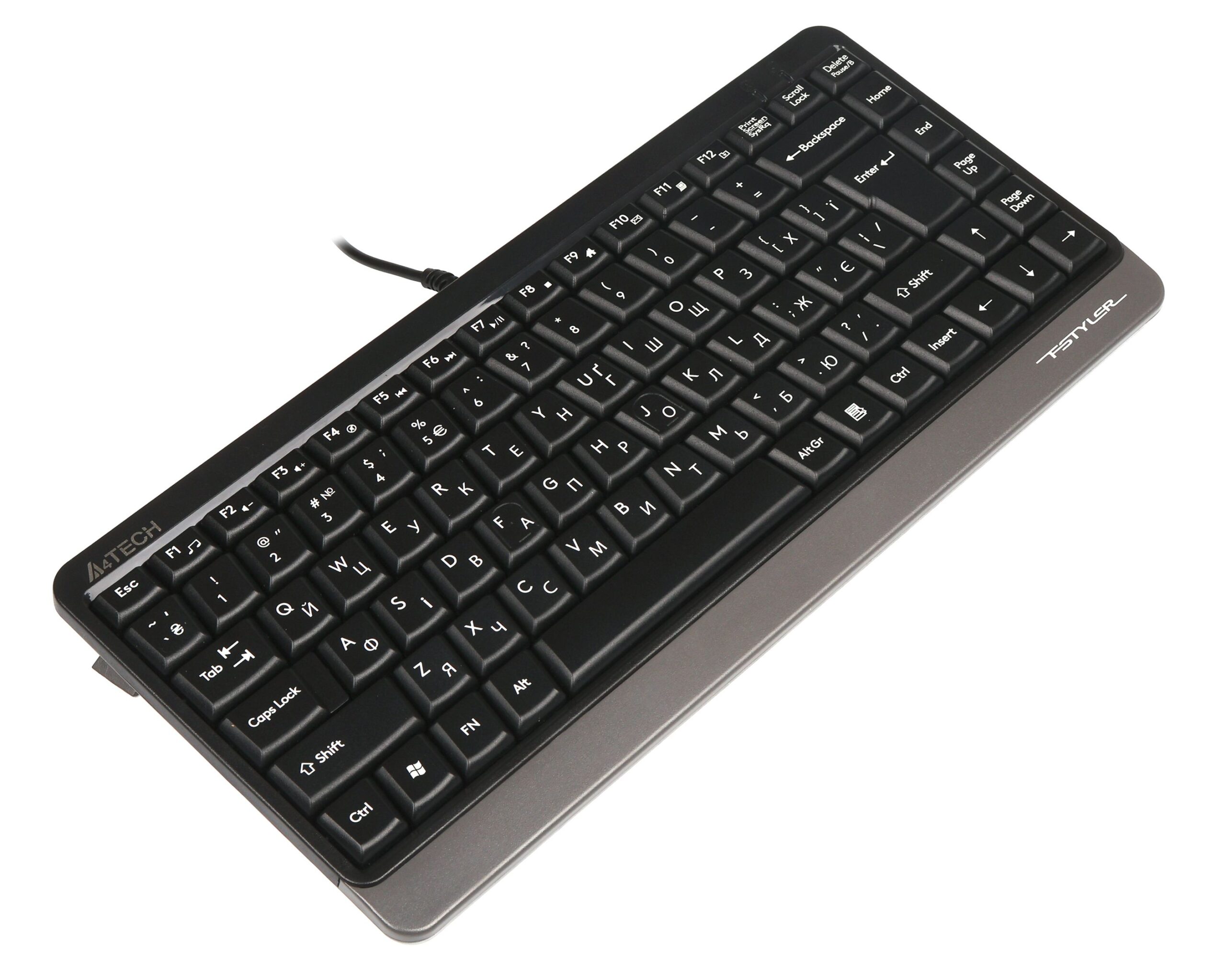 Клавіатура Fstyler Compact Size, USB A4Tech FKS11 USB сірий — фото 4