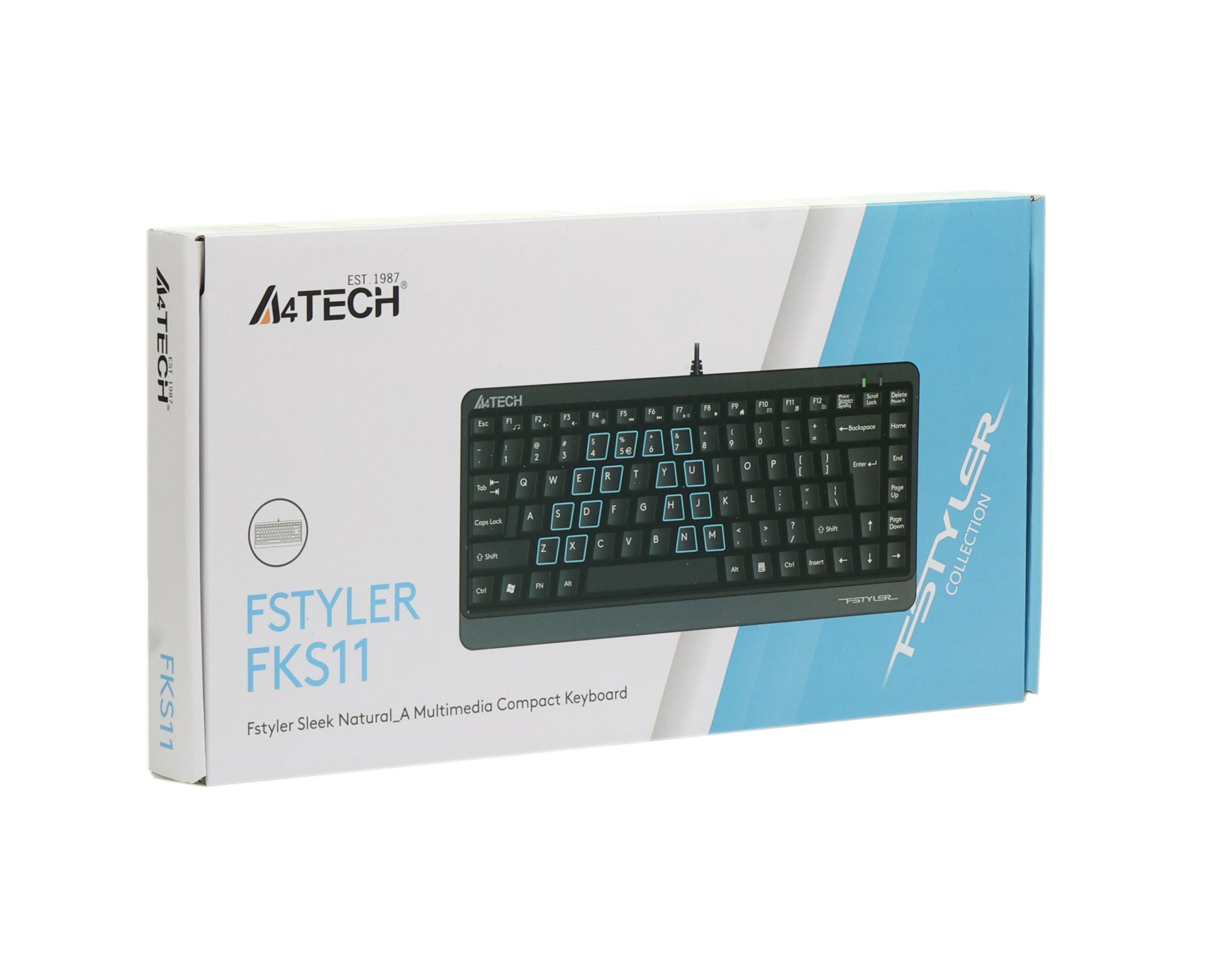 Клавіатура Fstyler Compact Size, USB A4Tech FKS11 USB сірий — фото 7