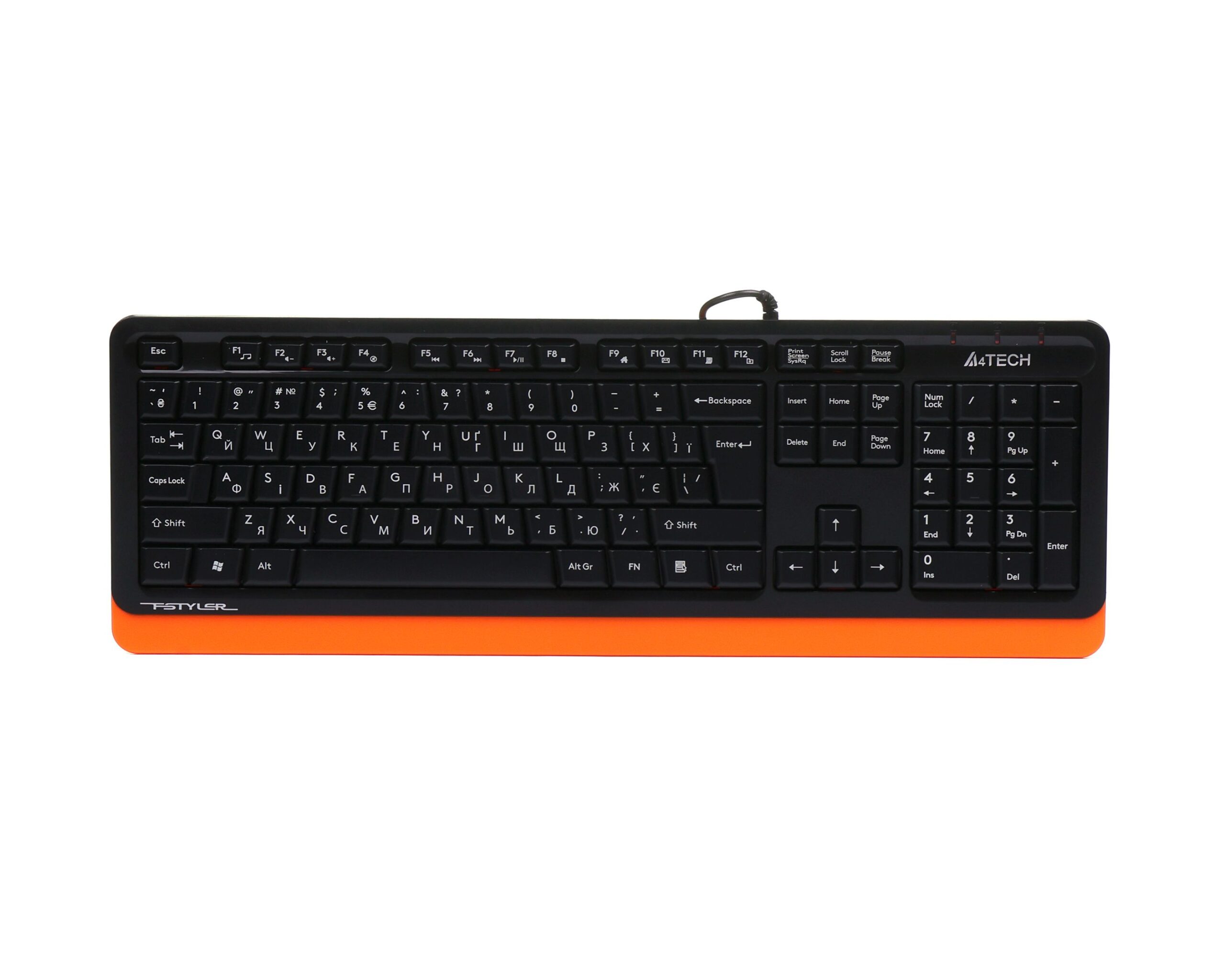 Клавіатура Fstyler Sleek MMedia Comfort, USB, помаранчевий A4Tech