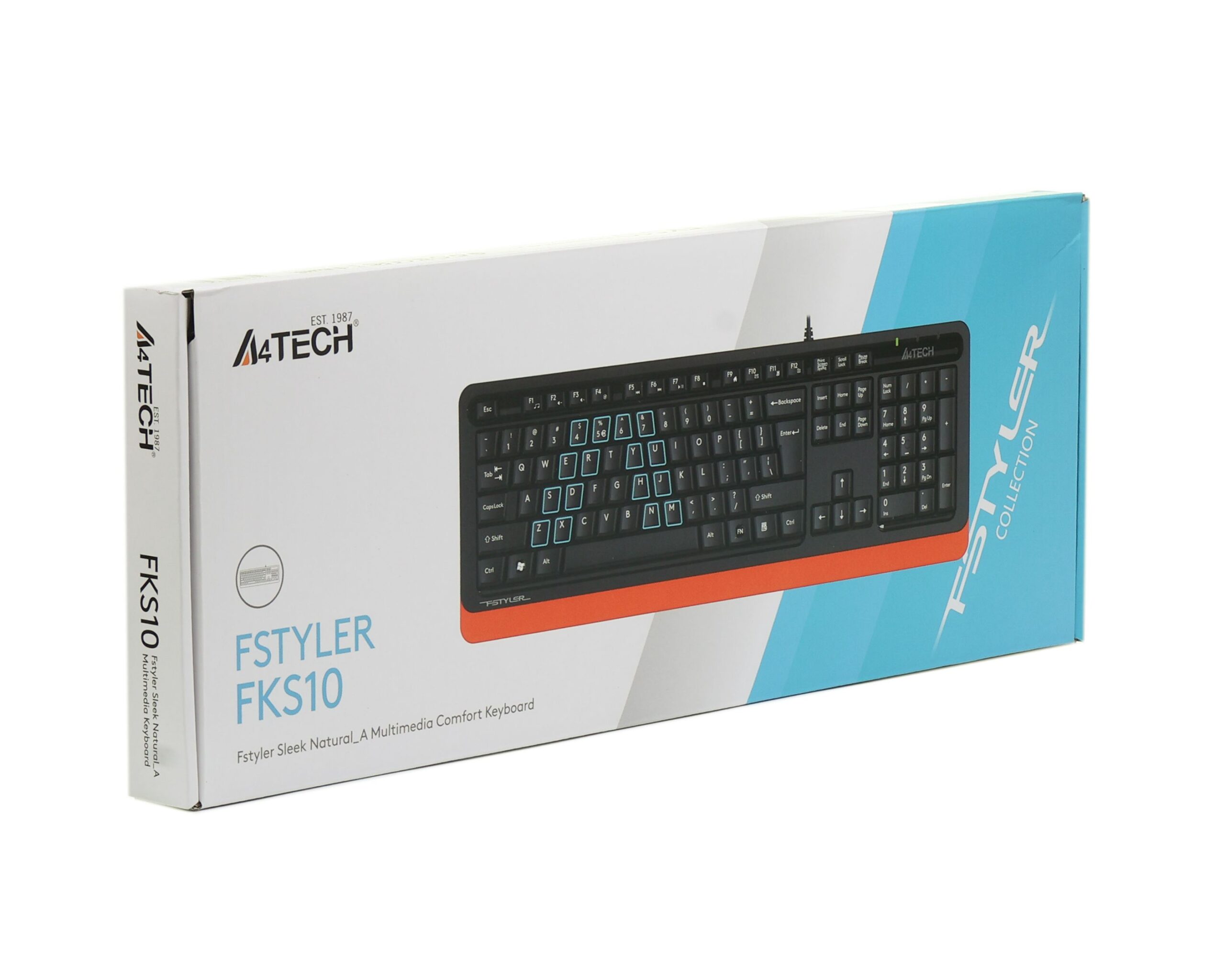 Клавіатура Fstyler Sleek MMedia Comfort, USB, помаранчевий A4Tech — фото 7