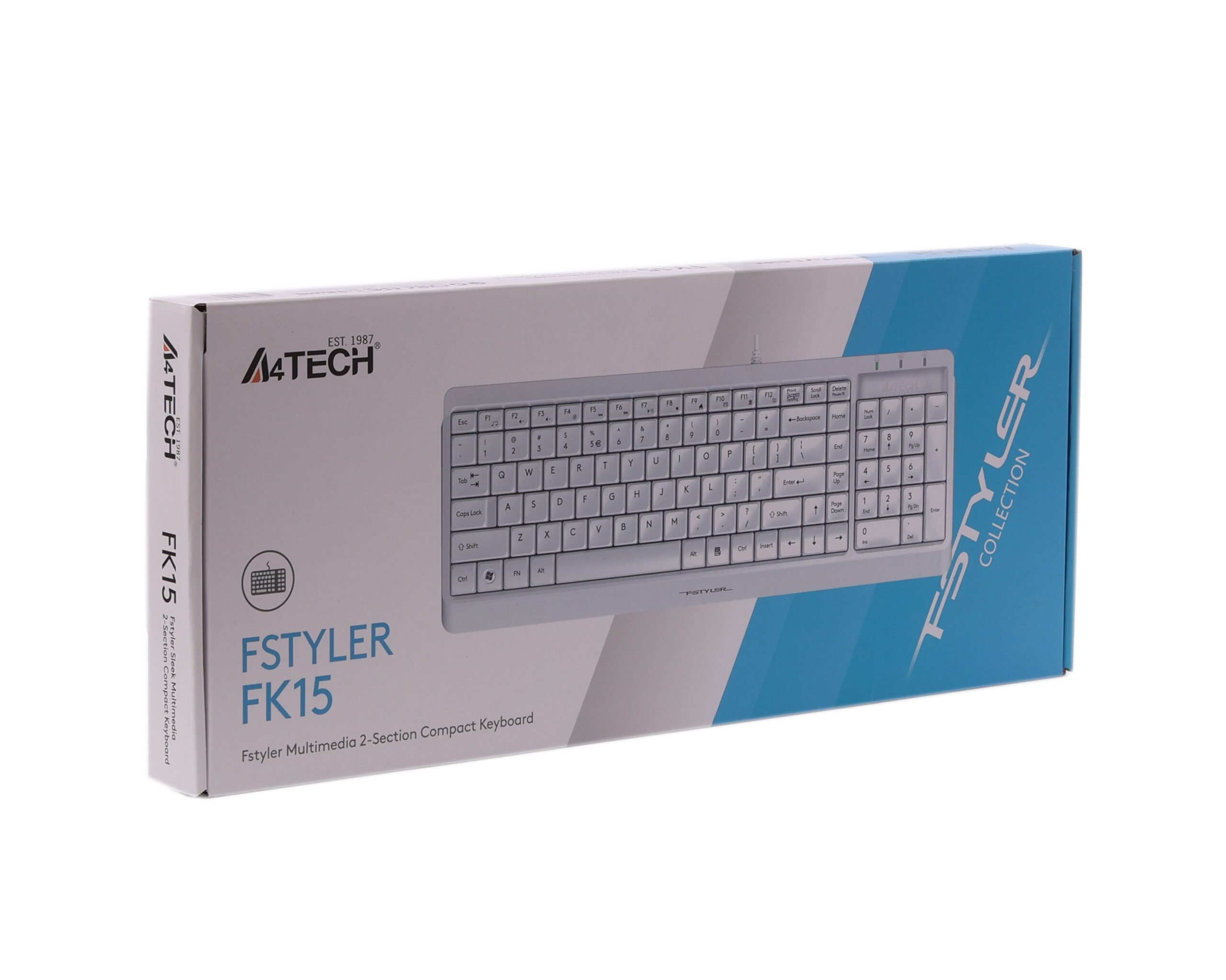 Клавіатура Fstyler Wired Keyboard USB, білий A4Tech FK15 — фото 10