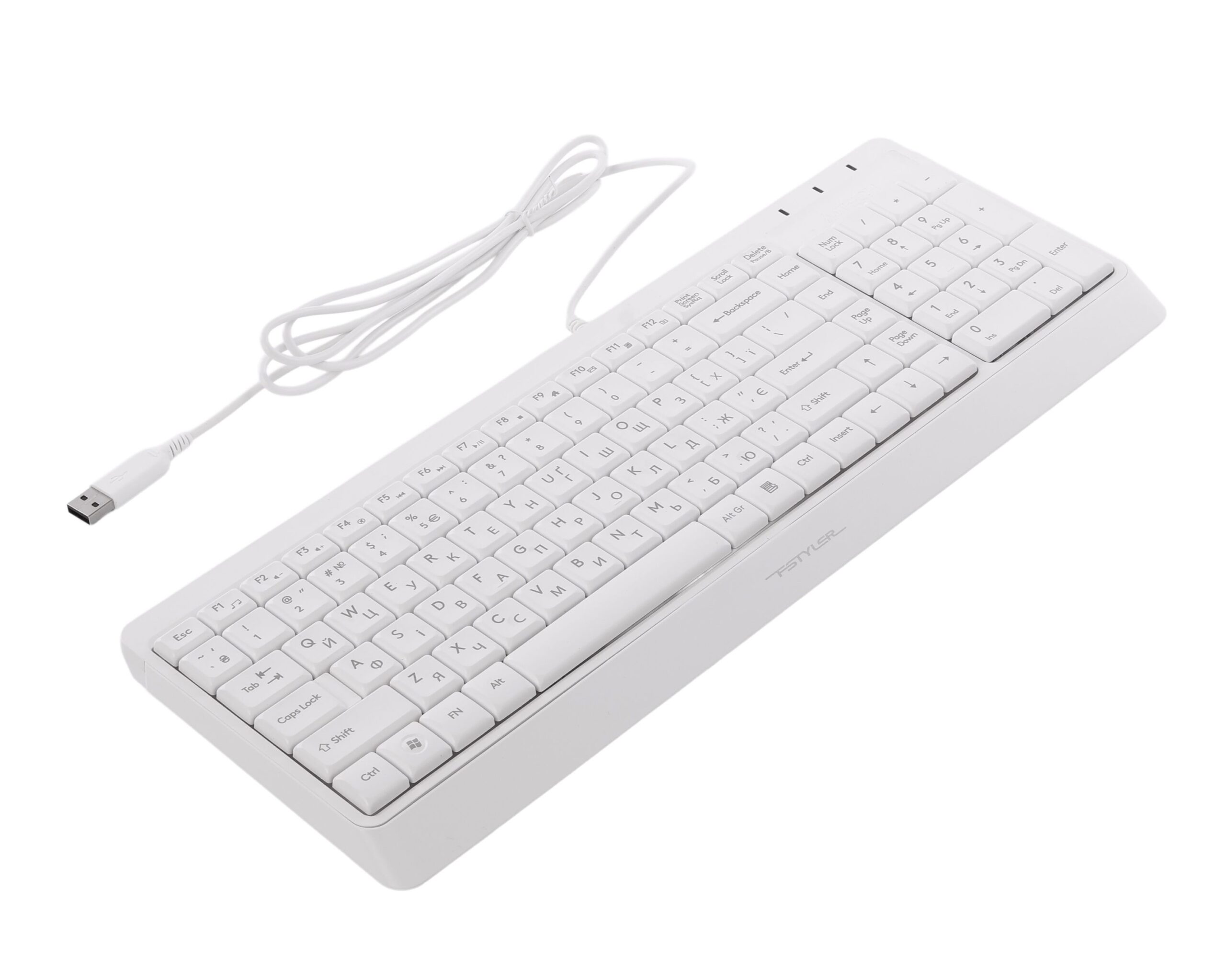 Клавіатура Fstyler Wired Keyboard USB, білий A4Tech FK15 — фото 4