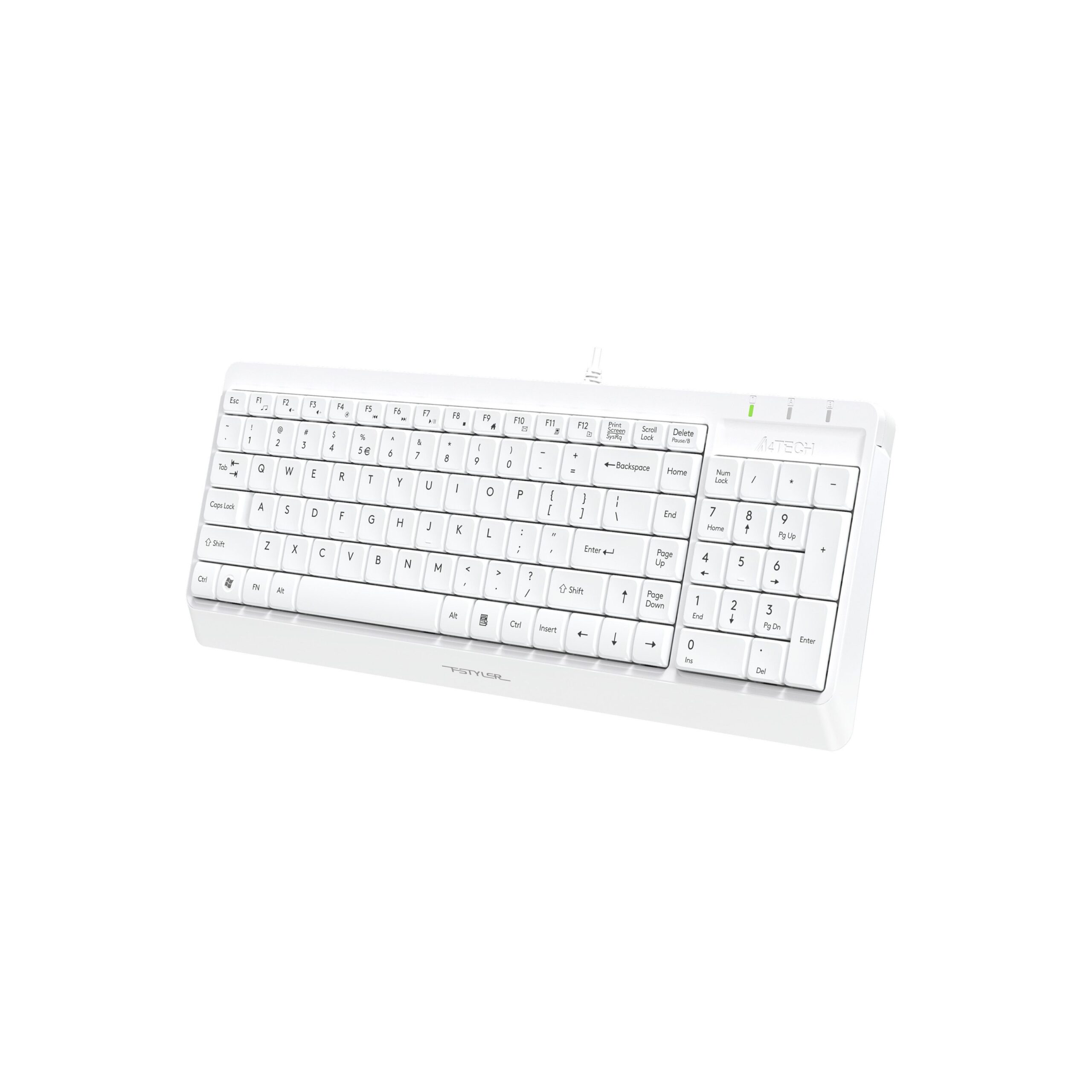 Клавіатура Fstyler Wired Keyboard USB, білий A4Tech FK15 — фото 5