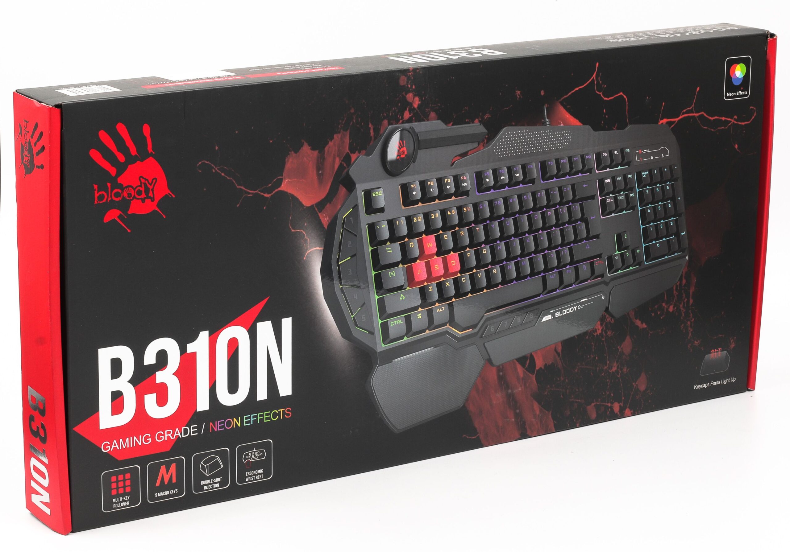Клавіатура ігрова Bloody, неонове підсвічування літер, USB Bloody — фото 6