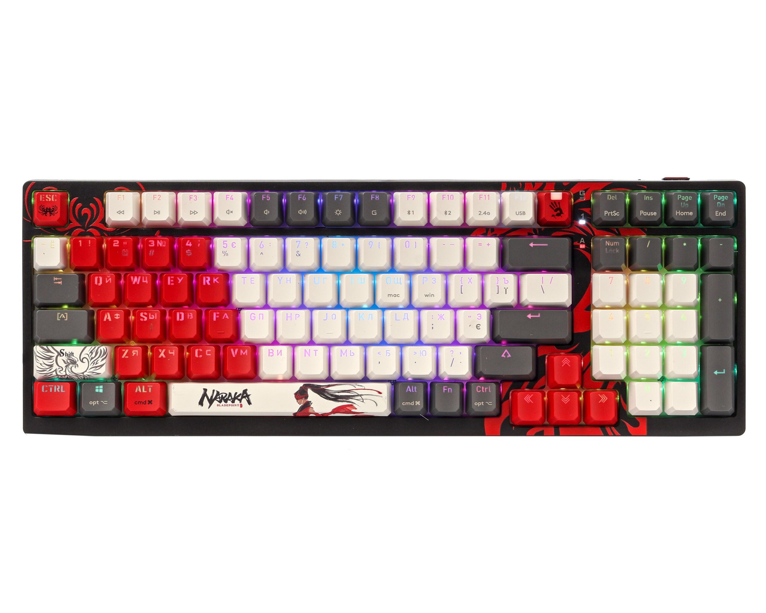 Клавіатура механічна ігрова, USB, RGB підсвічування, Blms Red Plus