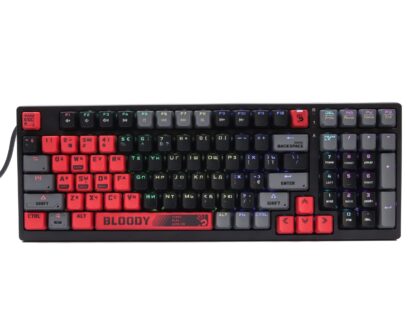 Клавіатура механічна ігрова, USB, RGB підсвічування, Blms Red Plus (S98 Bloody, Червоний)