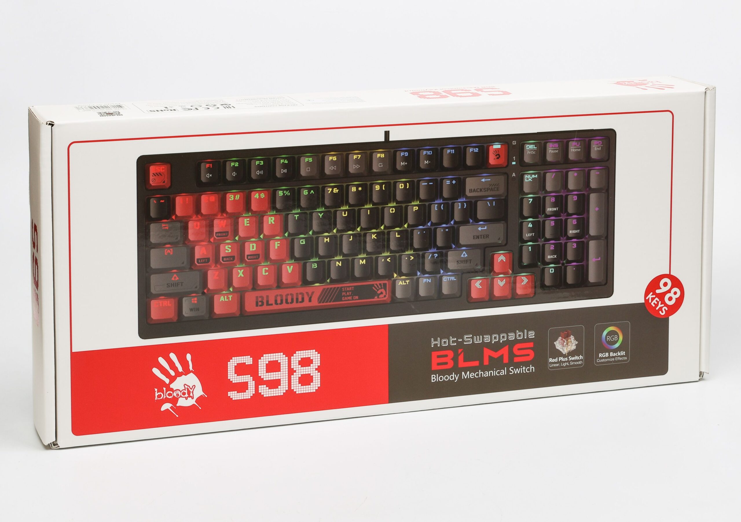 Клавіатура механічна ігрова, USB, RGB підсвічування, Blms Red Plus — фото 10