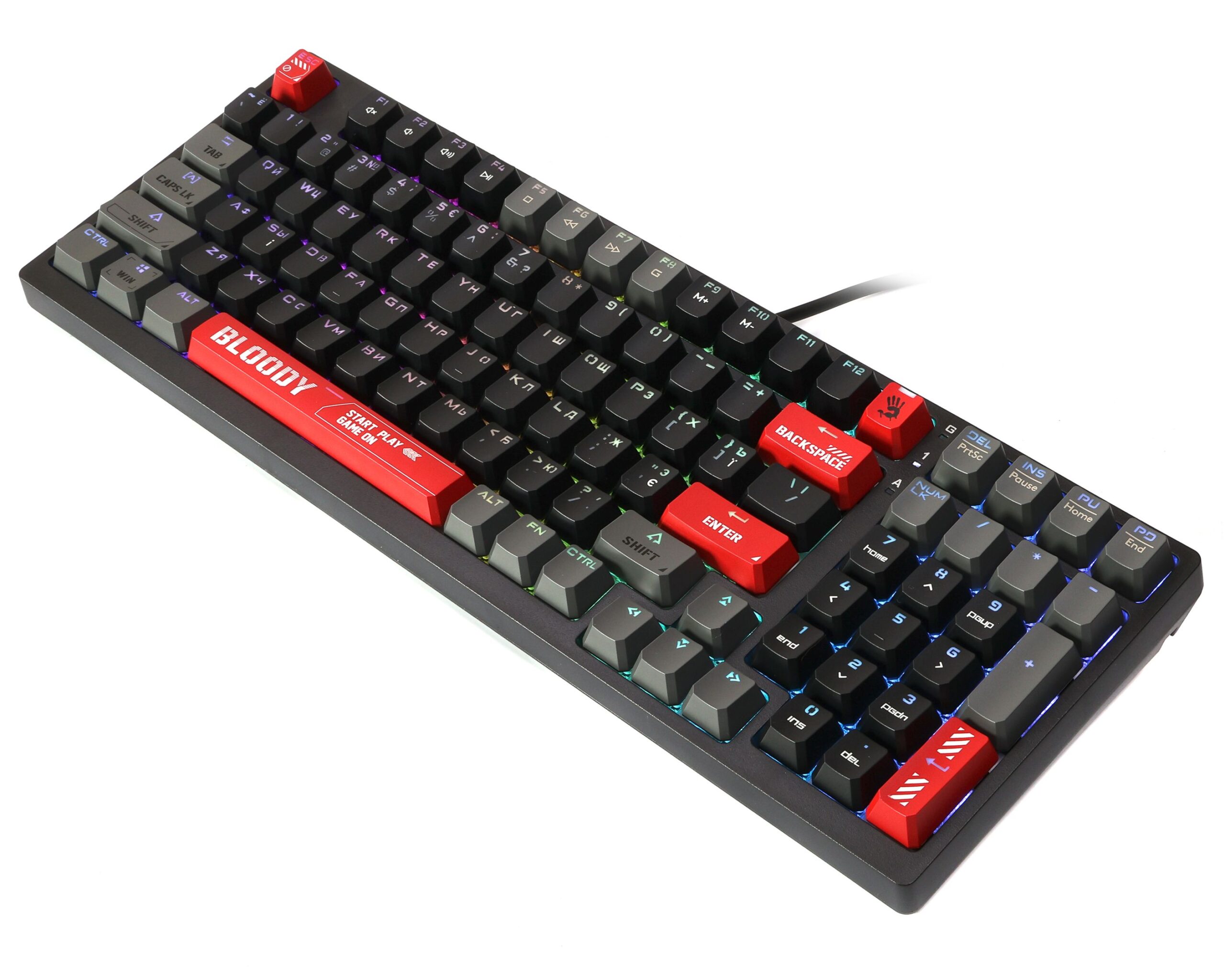 Клавіатура механічна ігрова, USB, RGB підсвічування, Blms Red Plus — фото 2