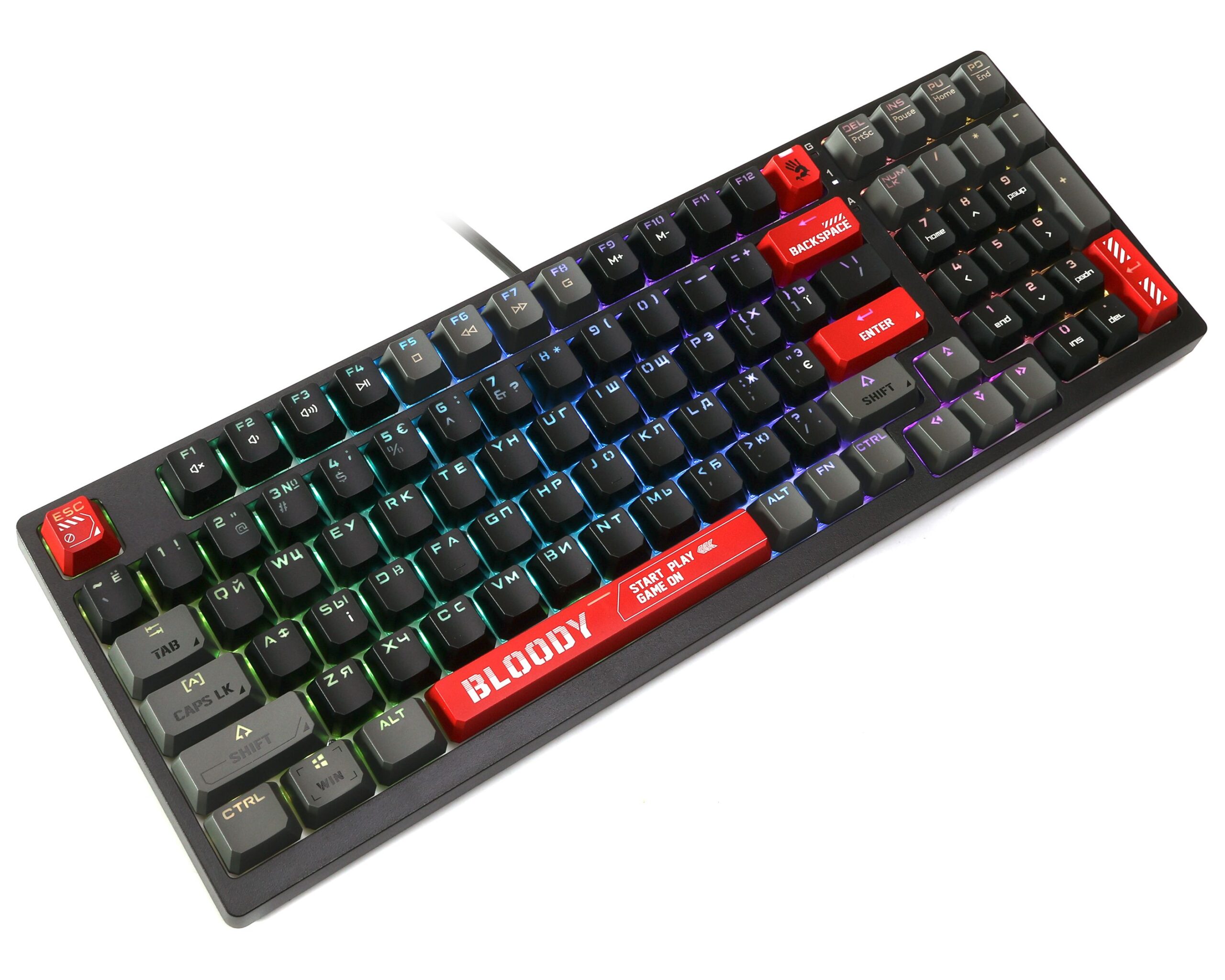 Клавіатура механічна ігрова, USB, RGB підсвічування, Blms Red Plus — фото 3