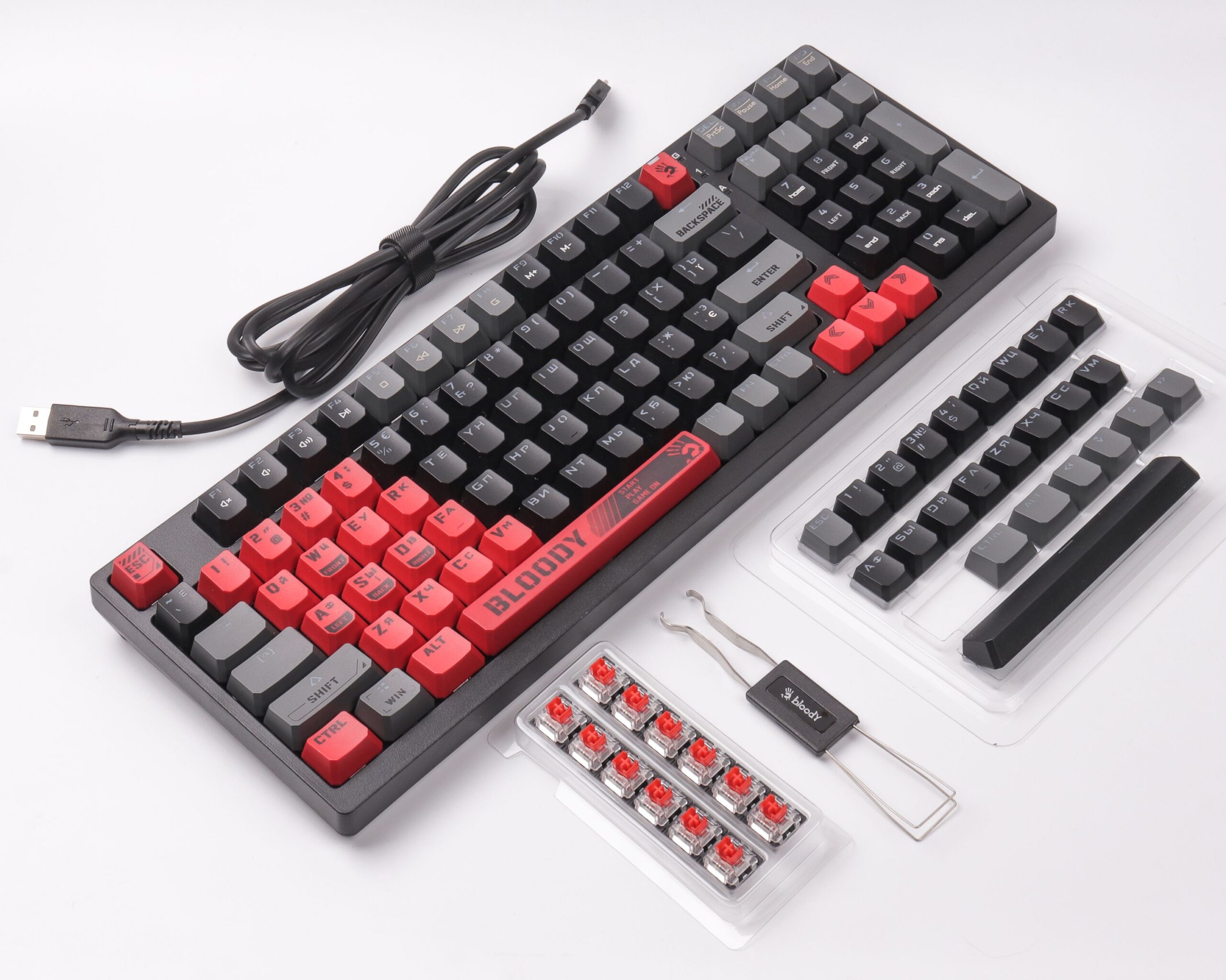 Клавіатура механічна ігрова, USB, RGB підсвічування, Blms Red Plus — фото 9