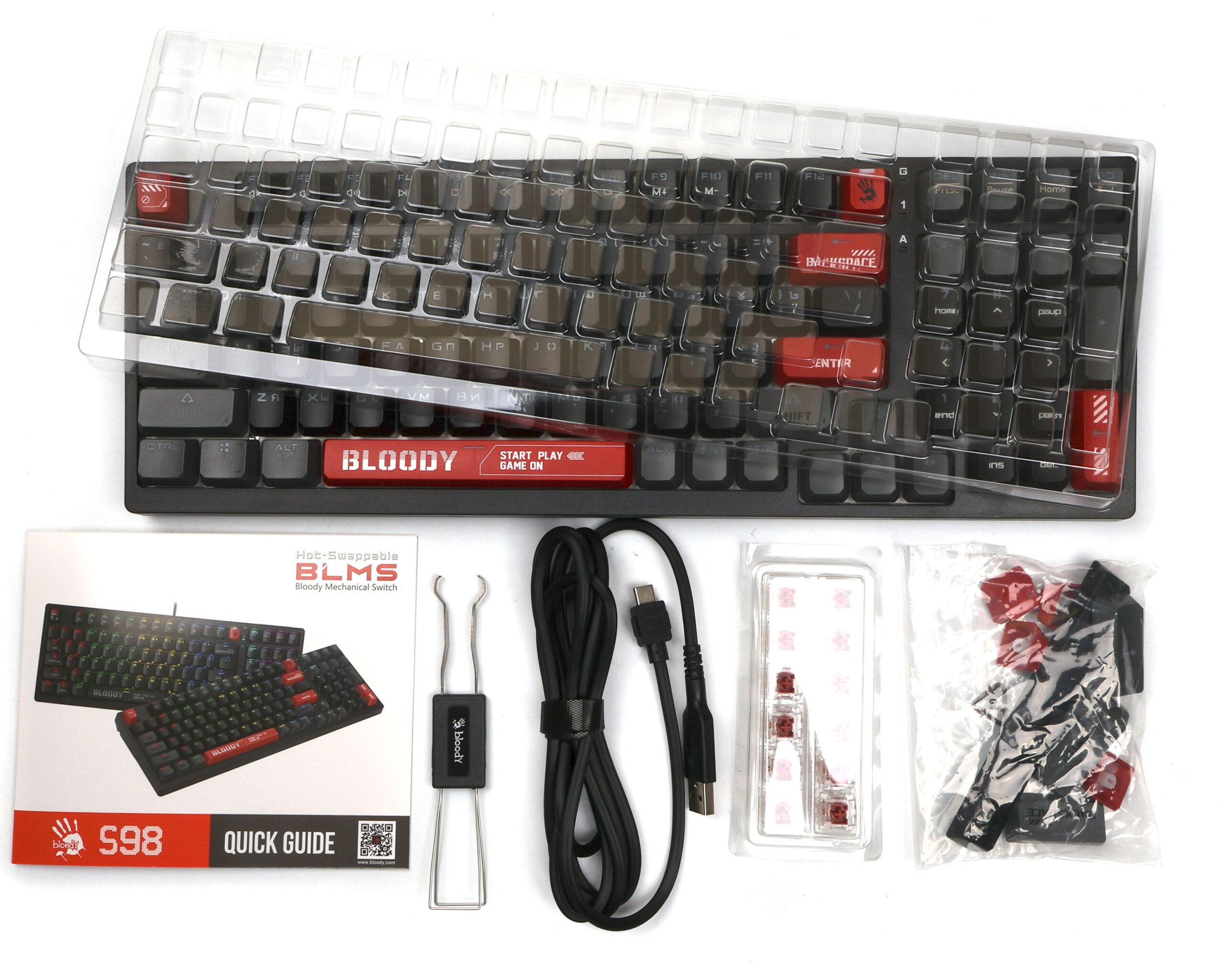 Клавіатура механічна ігрова, USB, RGB підсвічування, Blms Red Plus — фото 9