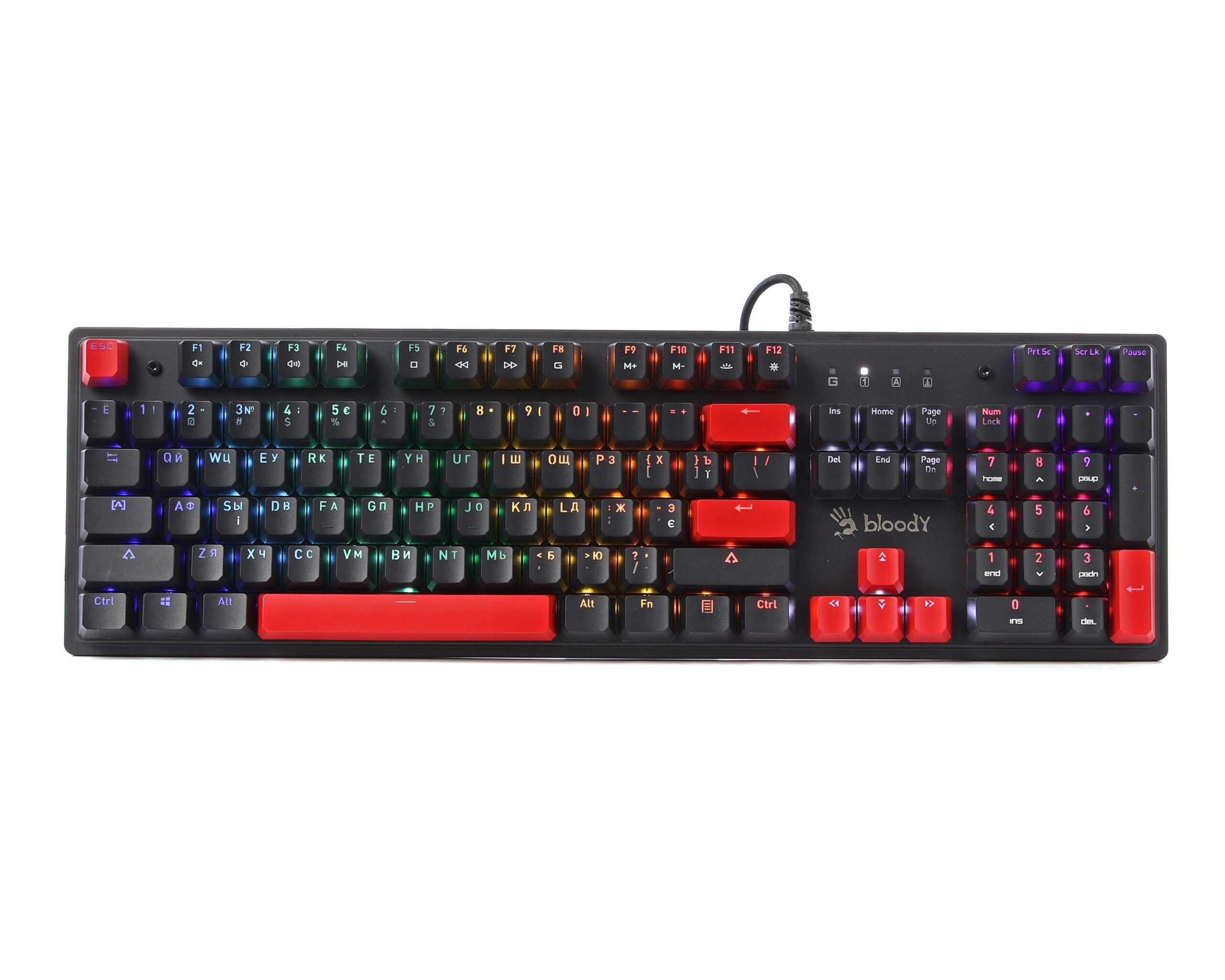 Клавіатура механічна ігрова, USB, RGB підсвічування, Blms Red Switch
