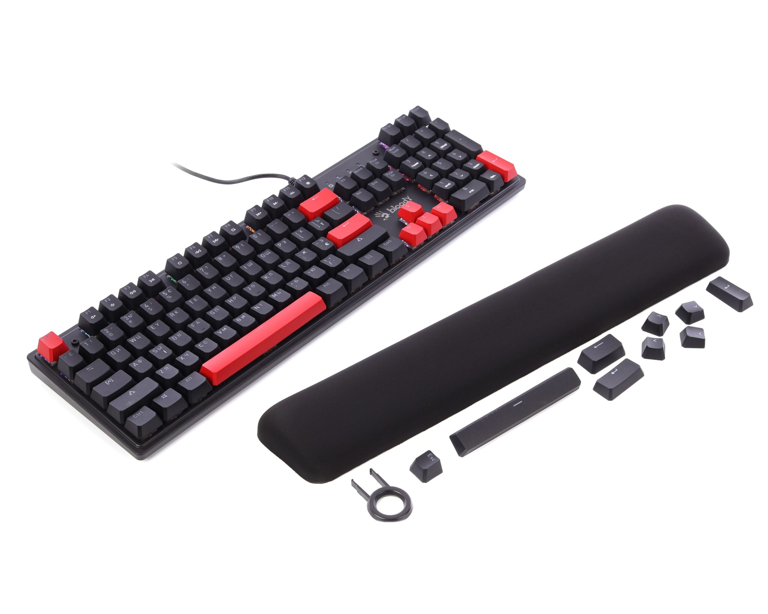 Клавіатура механічна ігрова, USB, RGB підсвічування, Blms Red Switch — фото 4