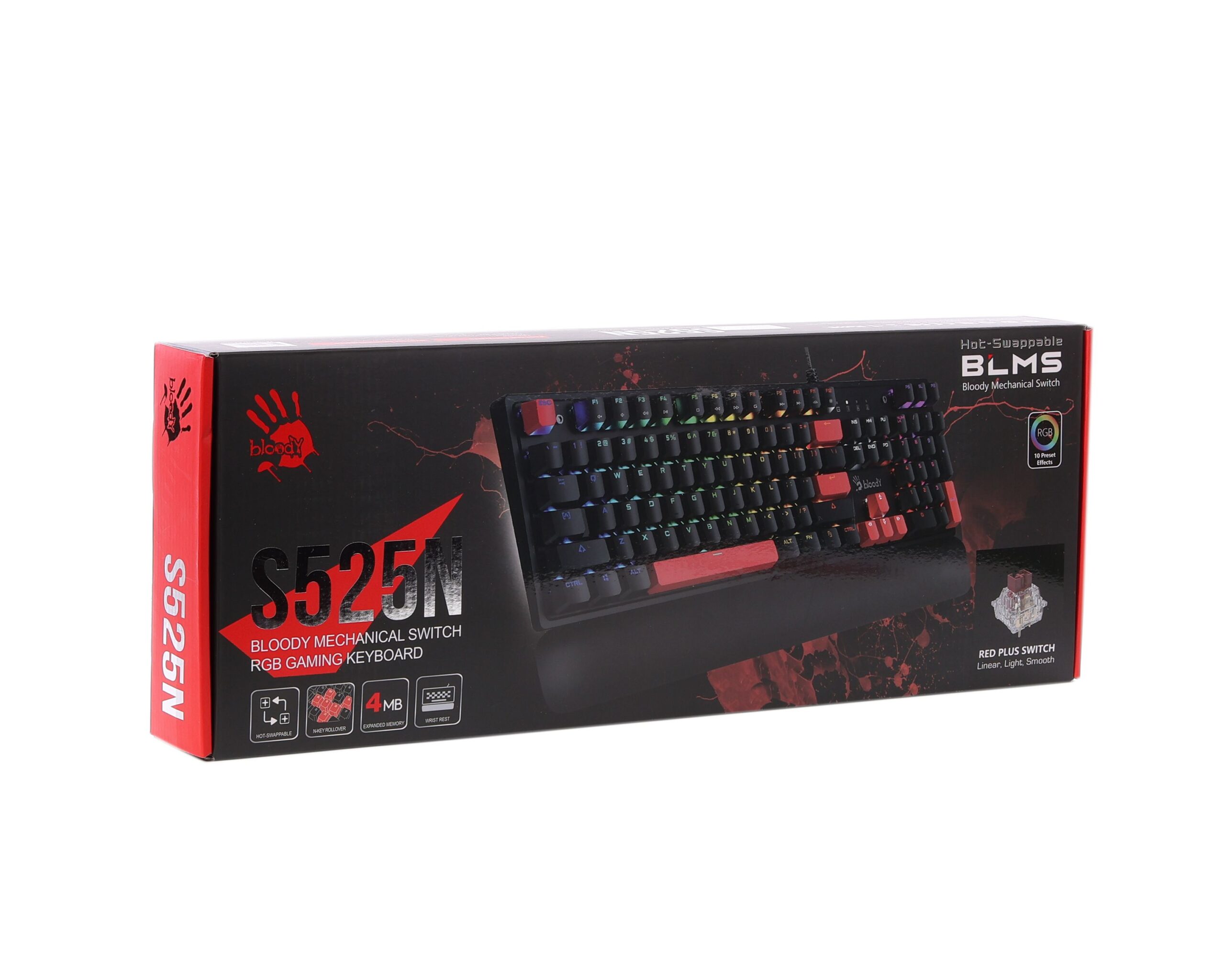 Клавіатура механічна ігрова, USB, RGB підсвічування, Blms Red Switch — фото 6