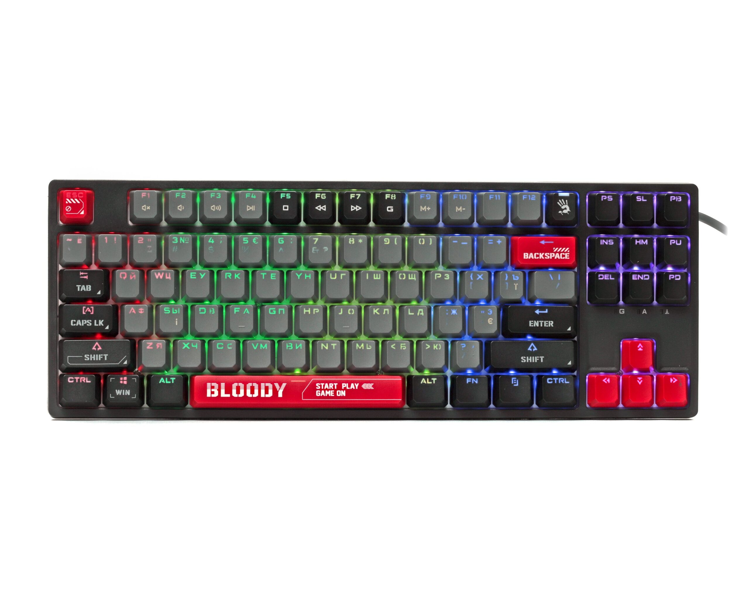 Клавіатура механічна ігрова, USB, RGB підсвічування, Blms TKL Switch
