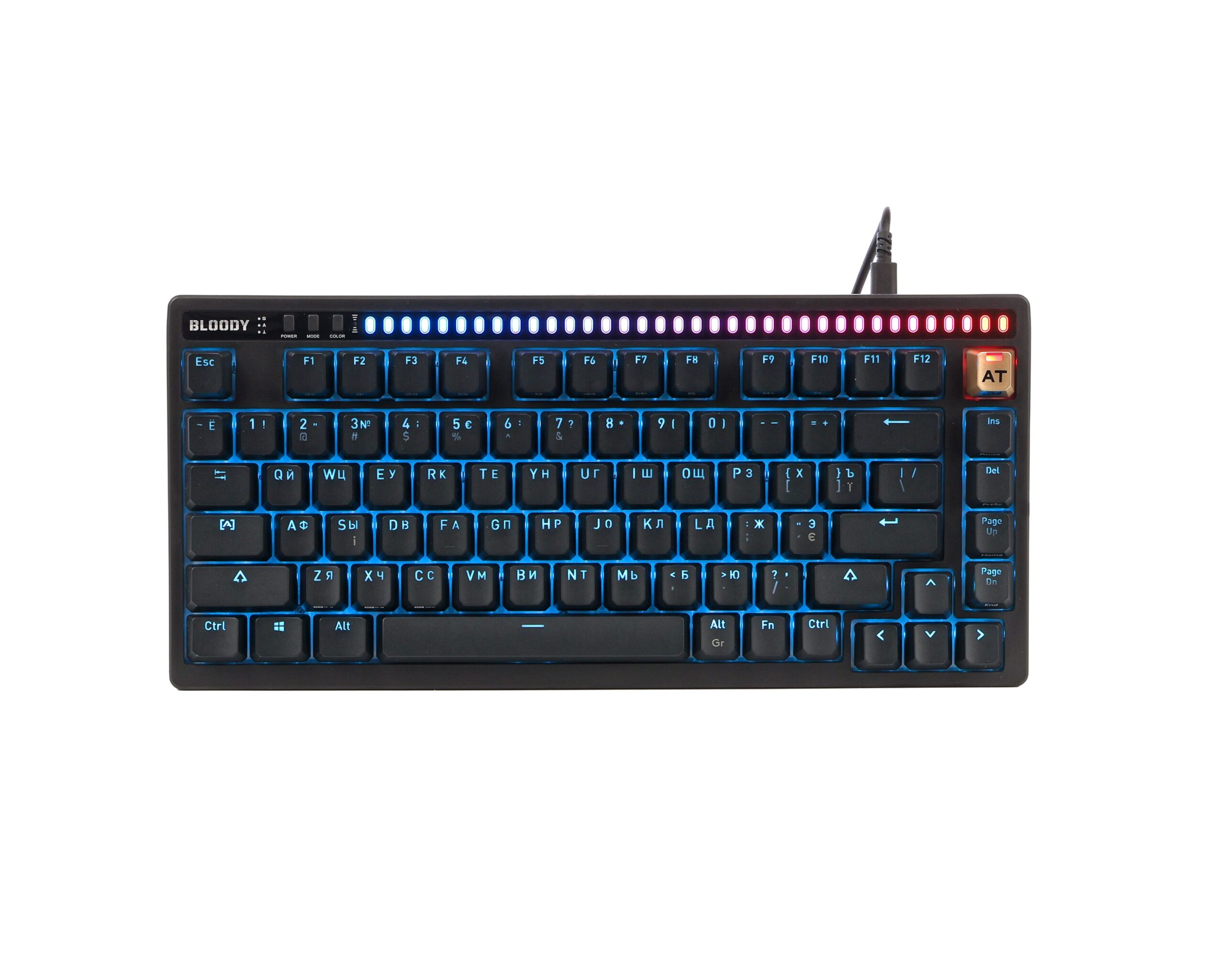 Клавіатура оптична ігрова, USB, RGB підсвічування, Alpha Optical