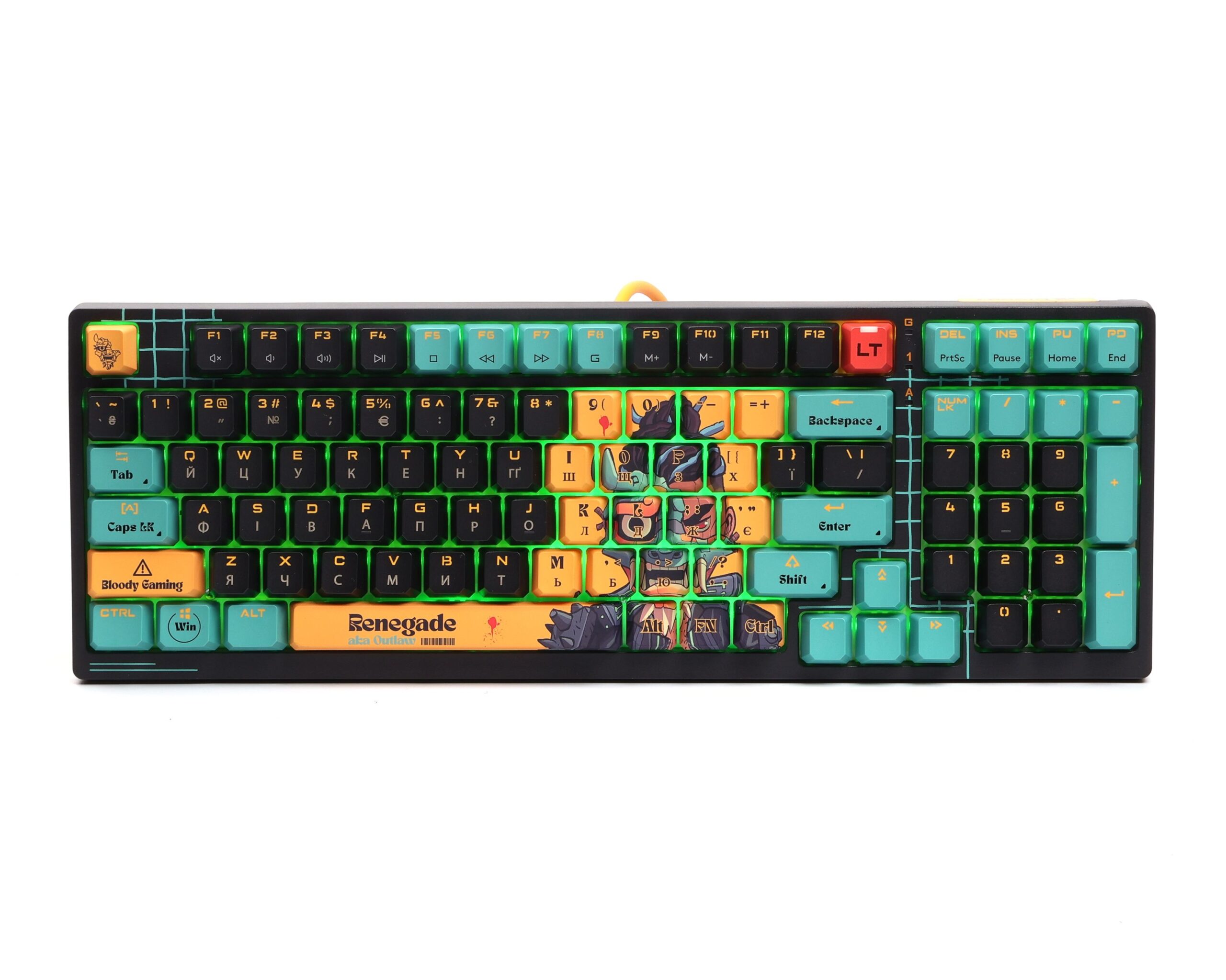 Клавіатура оптична ігрова, USB, RGB підсвічування, Alpha Optical