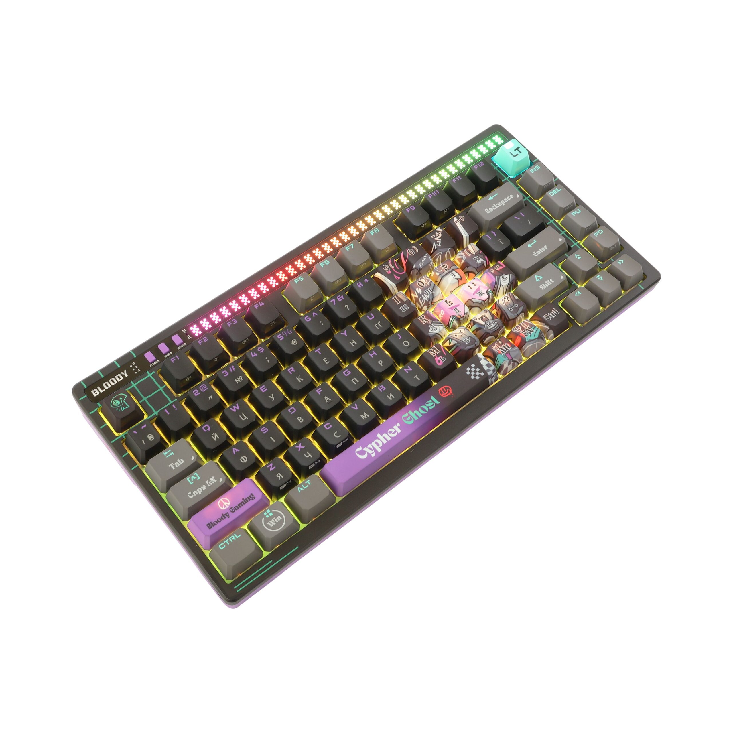 Клавіатура оптична ігрова, USB, RGB підсвічування, Alpha Optical — фото 10