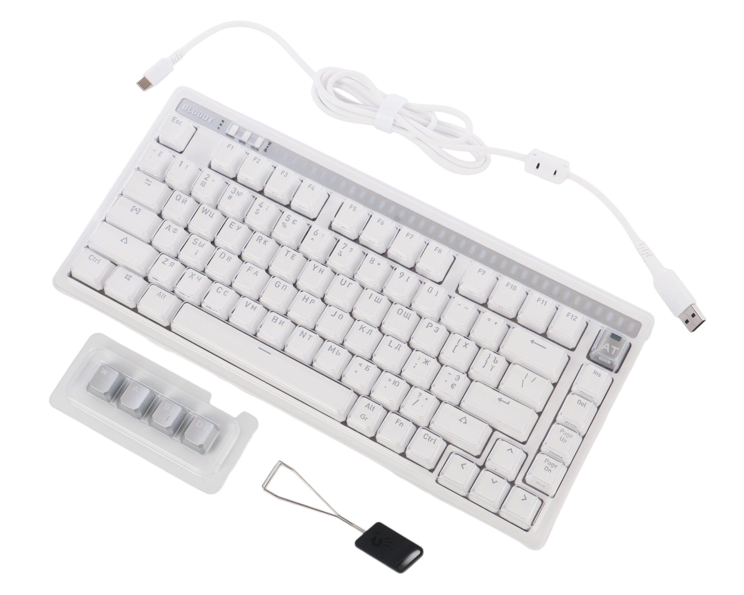 Клавіатура оптична ігрова, USB, RGB підсвічування, Alpha Optical — фото 12