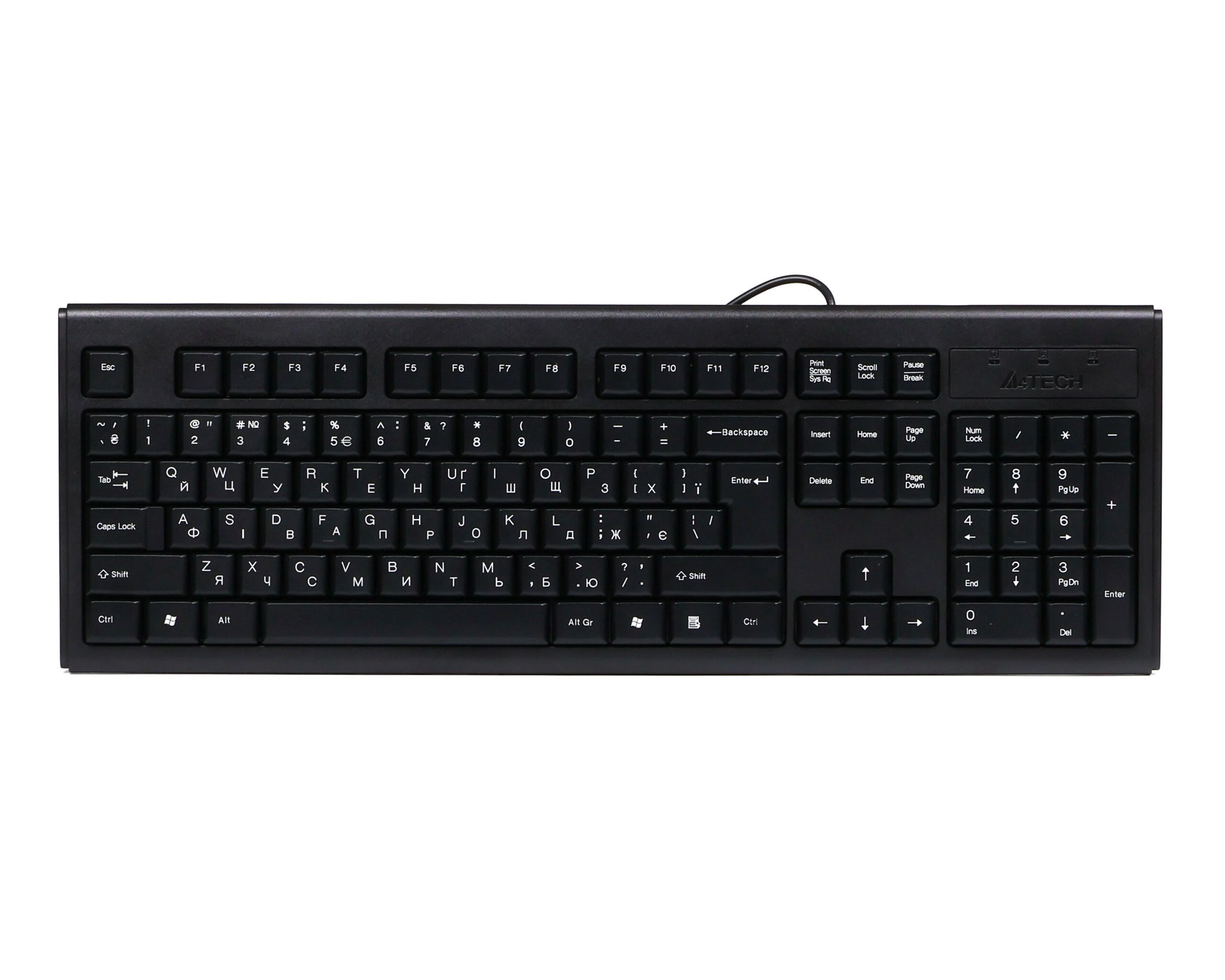 Клавіатура PS/2, X-slim, Comfort Key A4Tech KR-83 PS/2 чорний