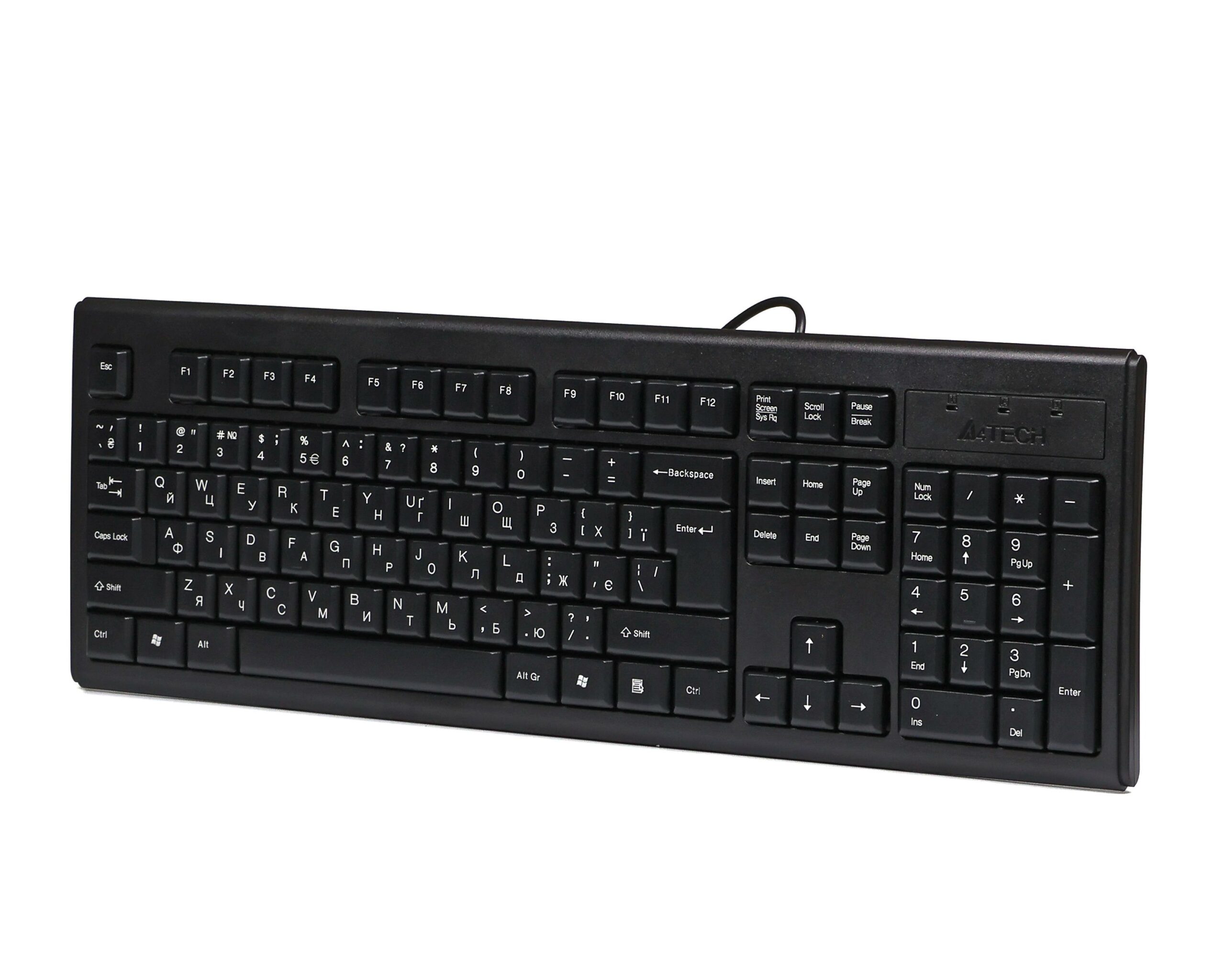 Клавіатура PS/2, X-slim, Comfort Key A4Tech KR-83 PS/2 чорний — фото 2