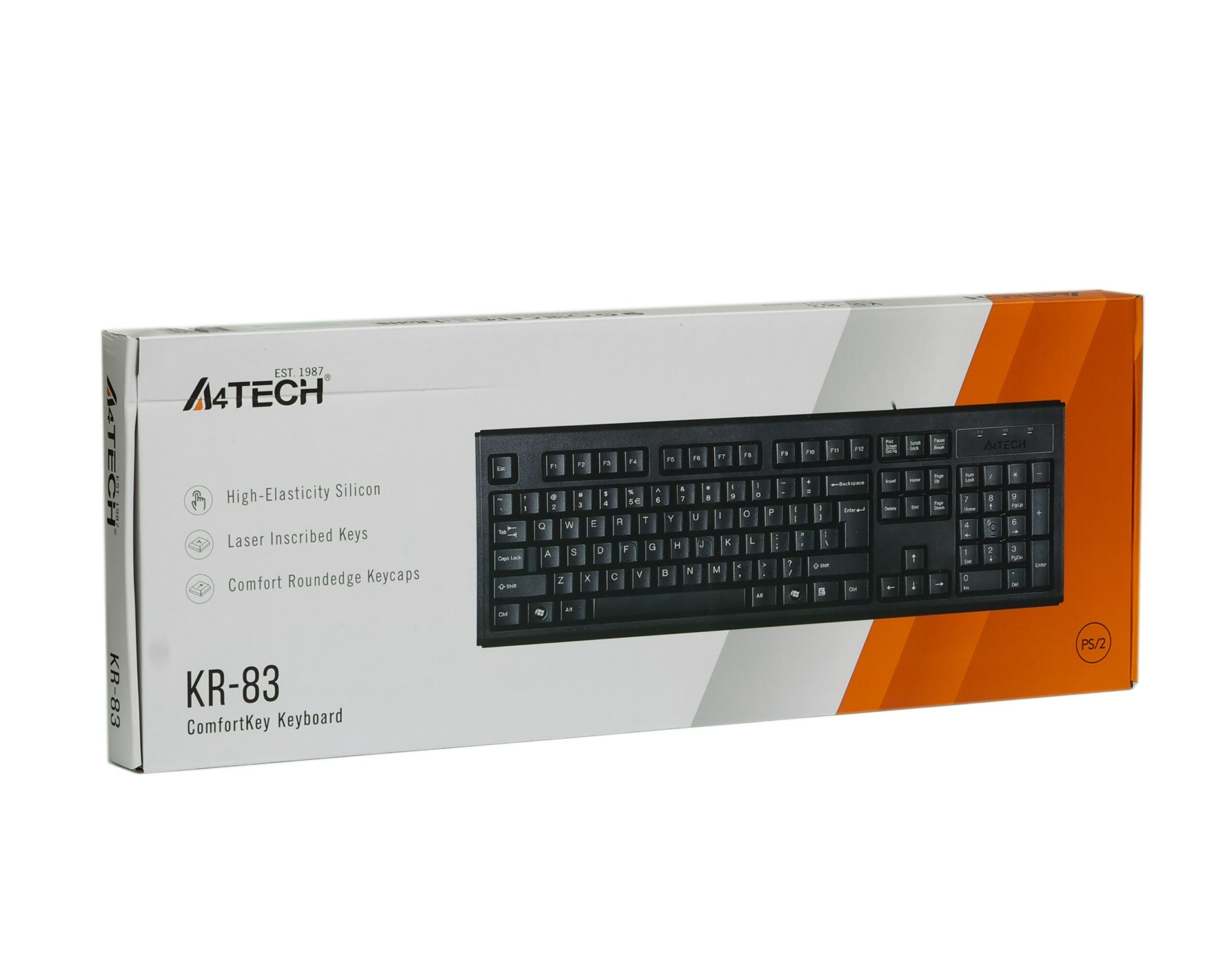 Клавіатура PS/2, X-slim, Comfort Key A4Tech KR-83 PS/2 чорний — фото 7